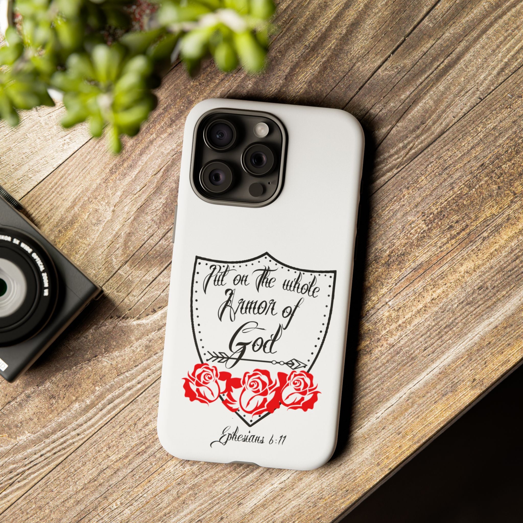 Armor of God Phone Case — Ephesians 6:11 Christian Floral Protective Cover