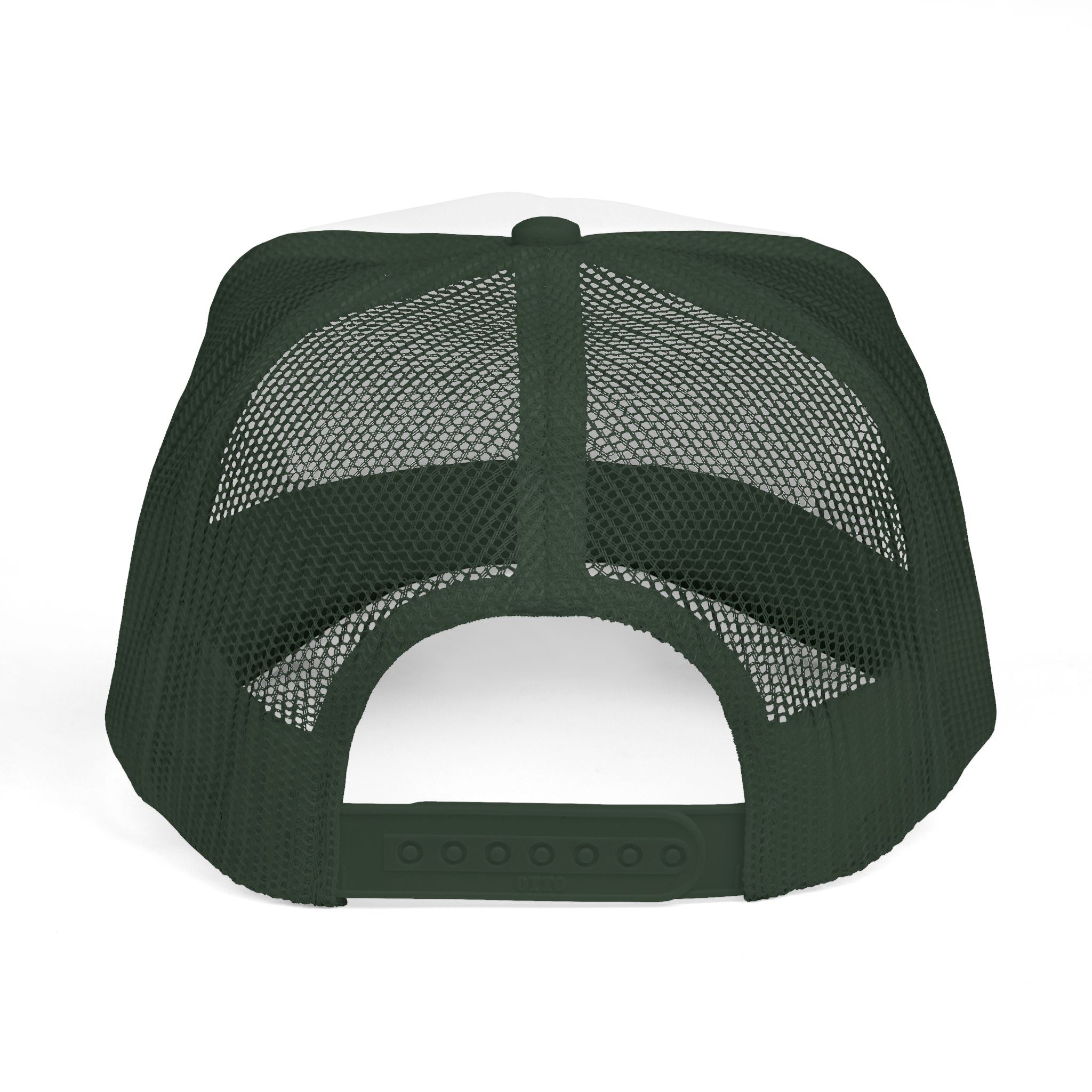 Jesus Script Trucker Cap — Tropical Leaf Faith Hat