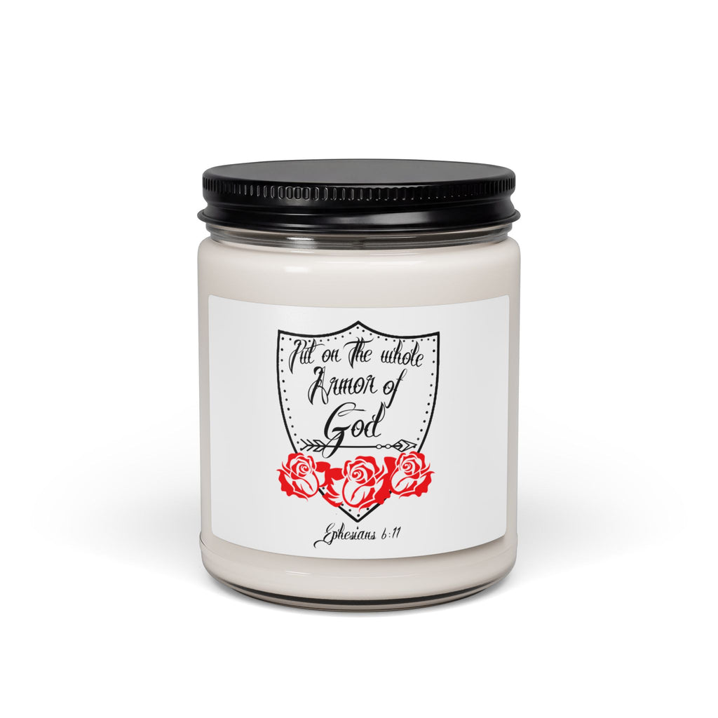 “Put On The Whole Armor of God” 9oz Scented Soy Candle — Inspirational Christian Gift