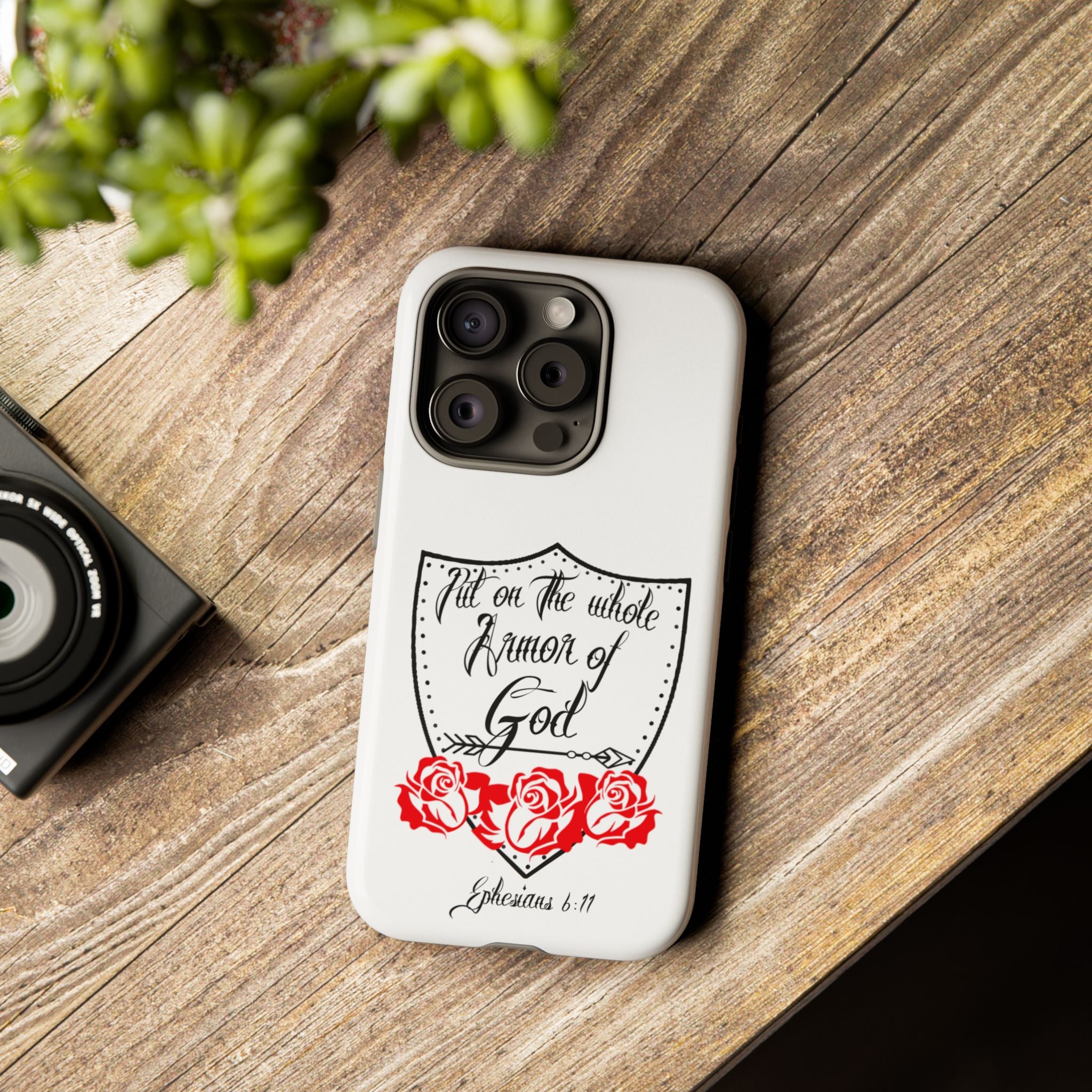 Armor of God Phone Case — Ephesians 6:11 Christian Floral Protective Cover