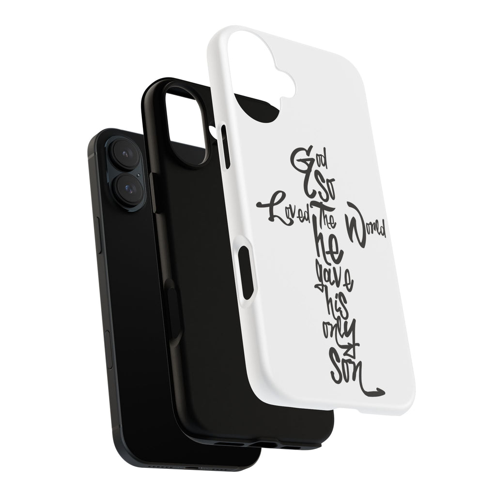 John 3:16 Bible Verse Christian Cross Phone Case — “God So Loved the World He Gave His Only Son”