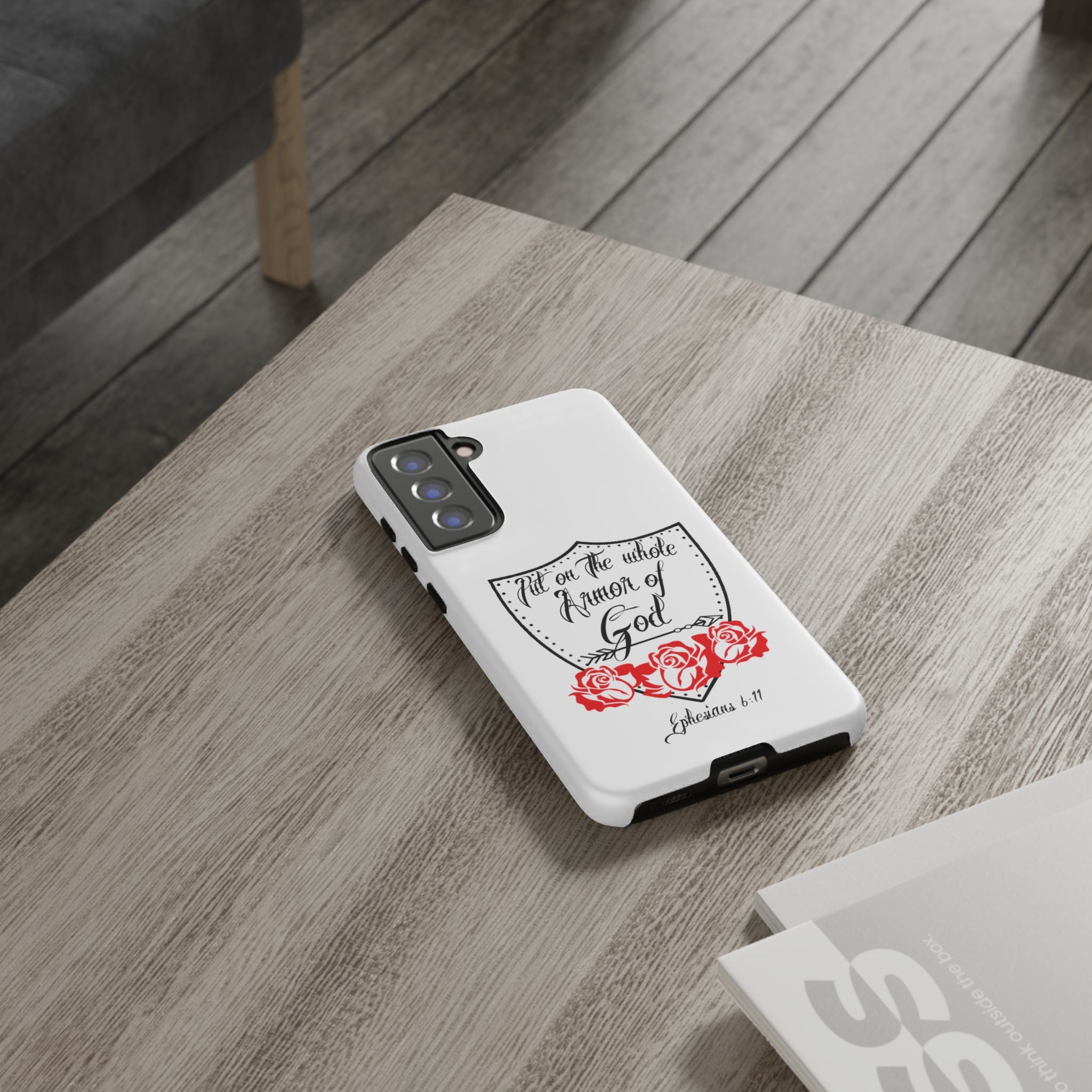 Armor of God Phone Case — Ephesians 6:11 Christian Floral Protective Cover