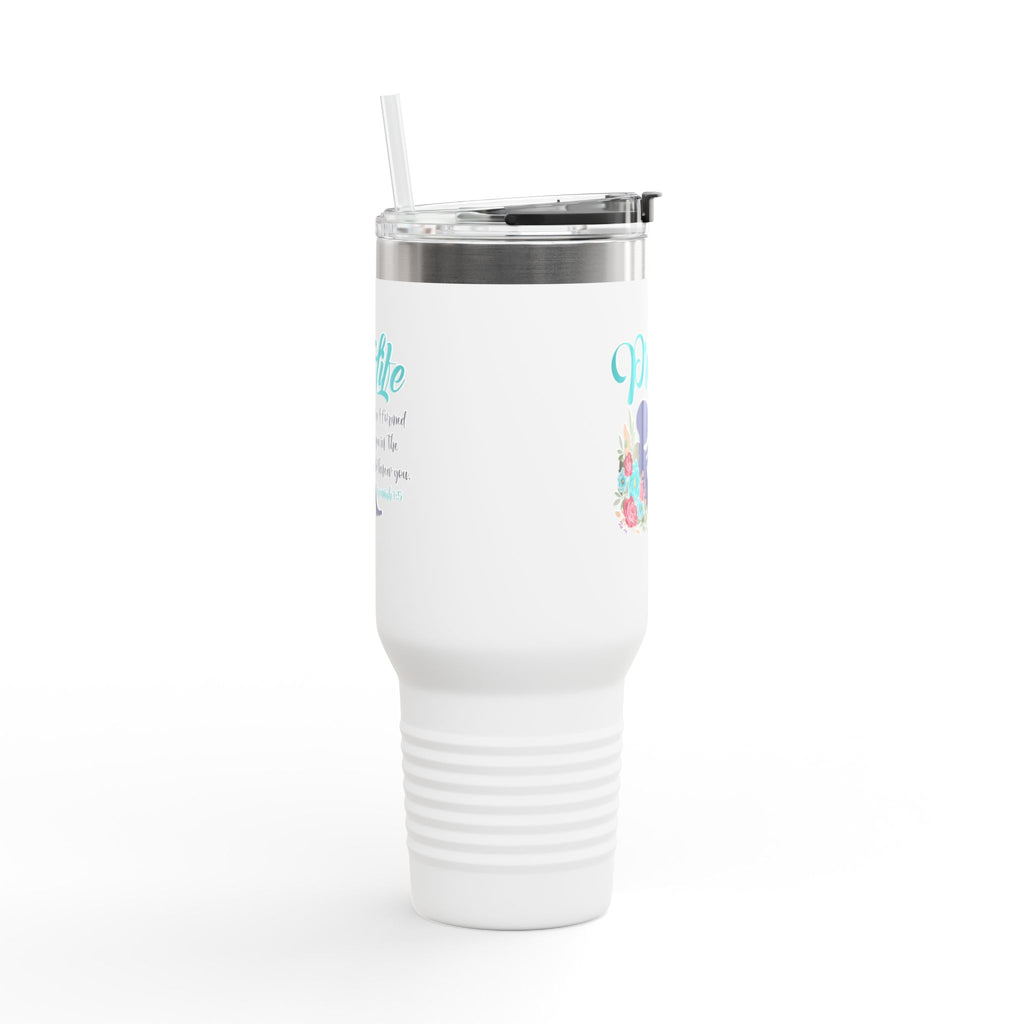 40oz Insulated Travel Mug – 'ProLife Bible Verse Tumbler