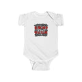 Infant Bodysuit - Red Leopard ‘Joy’ Heart Graphic Baby Onesie