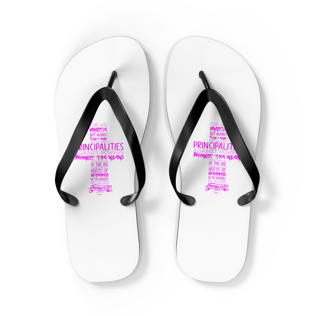 Pink Typography Flip Flops – Ephesians 6 Armor of God Sandals