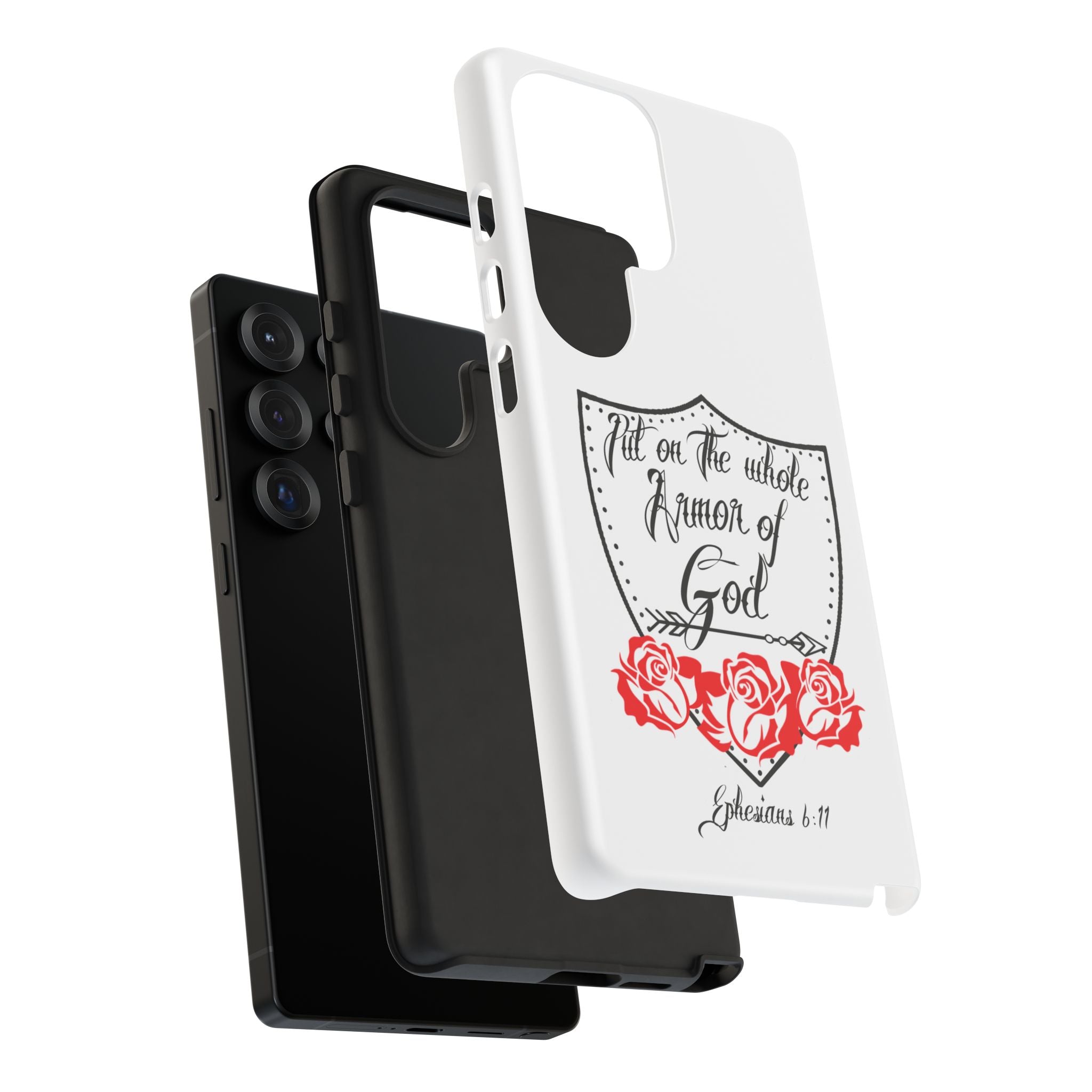 Armor of God Phone Case — Ephesians 6:11 Christian Floral Protective Cover