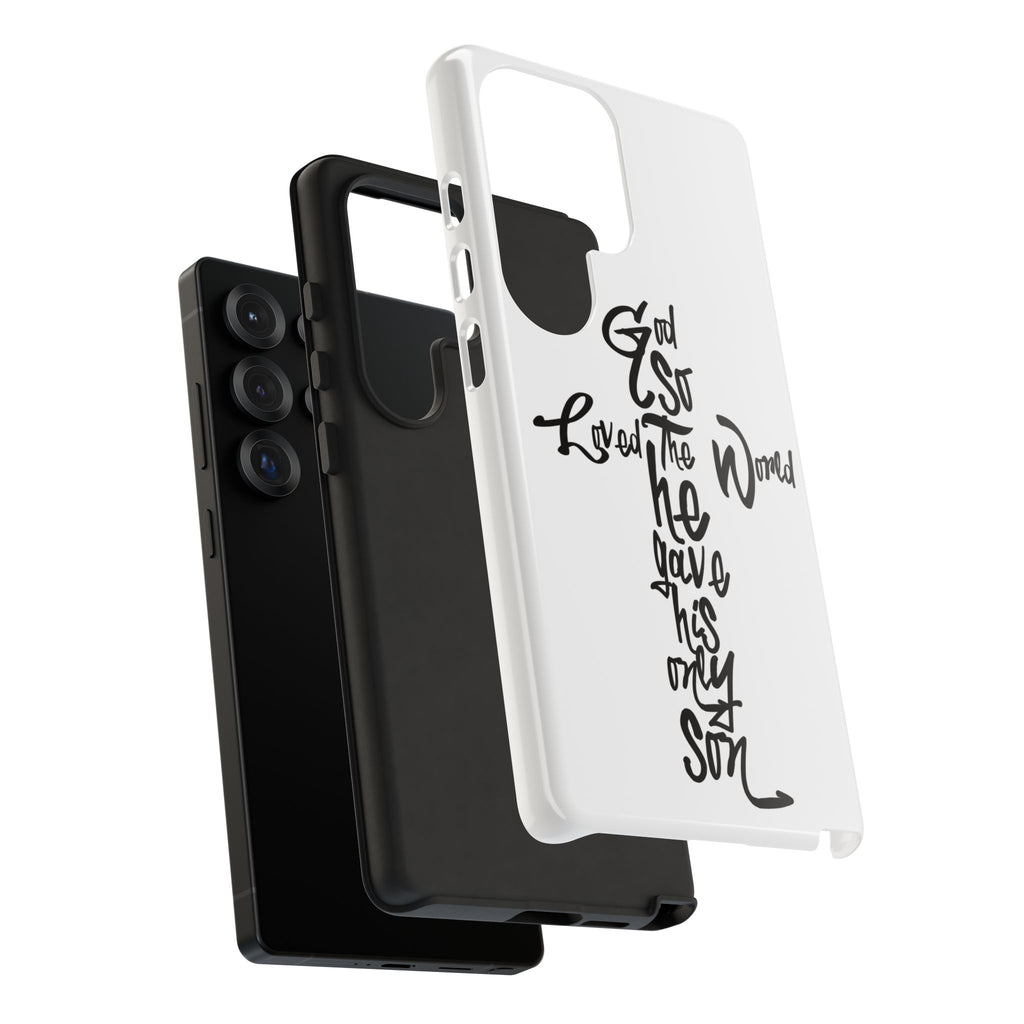 John 3:16 Bible Verse Christian Cross Phone Case — “God So Loved the World He Gave His Only Son”