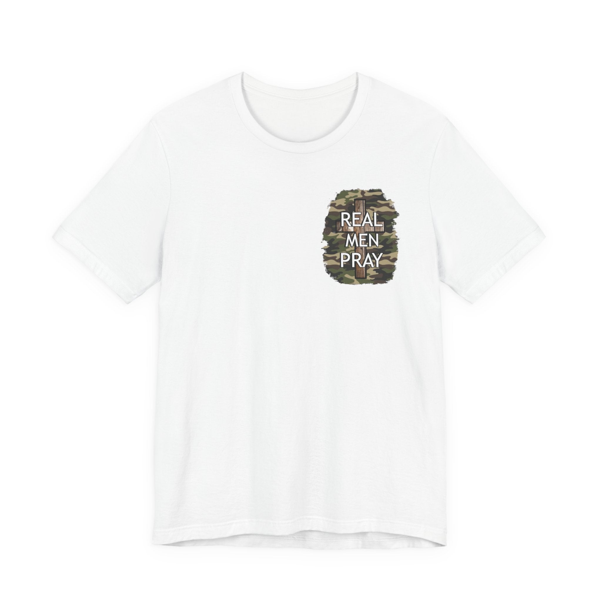 Real Men Pray Camo T‑Shirt – Christian Faith Graphic Tee for Men