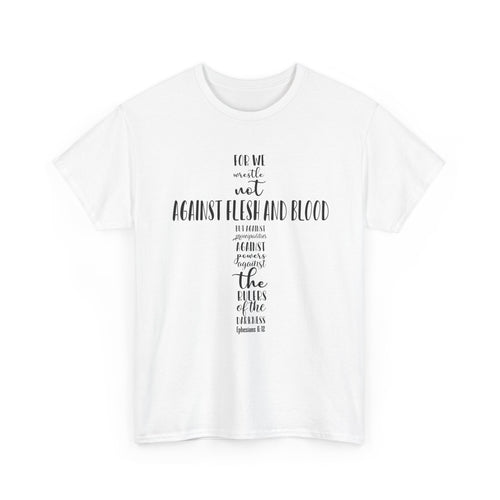 Christian Cross Typography Tee — Armor of God Ephesians Scripture T-Shirt