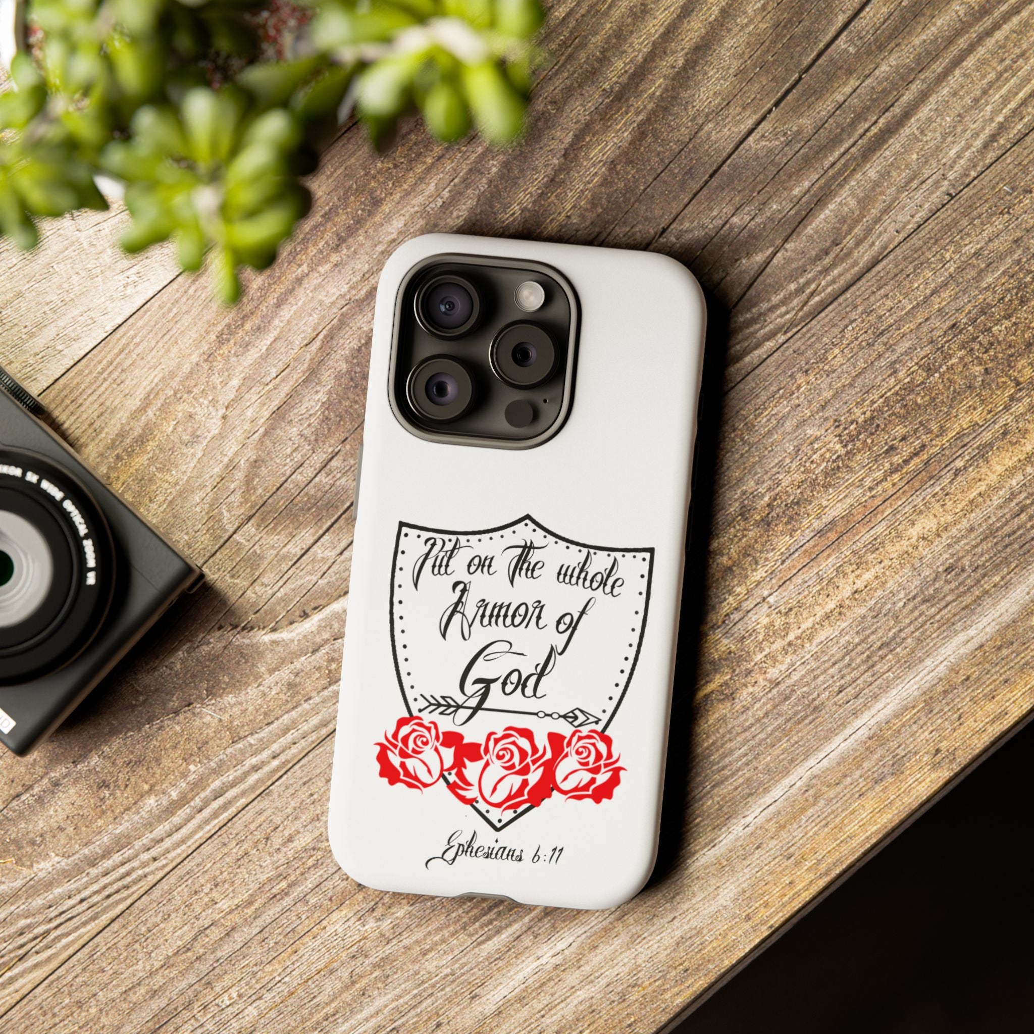 Armor of God Phone Case — Ephesians 6:11 Christian Floral Protective Cover