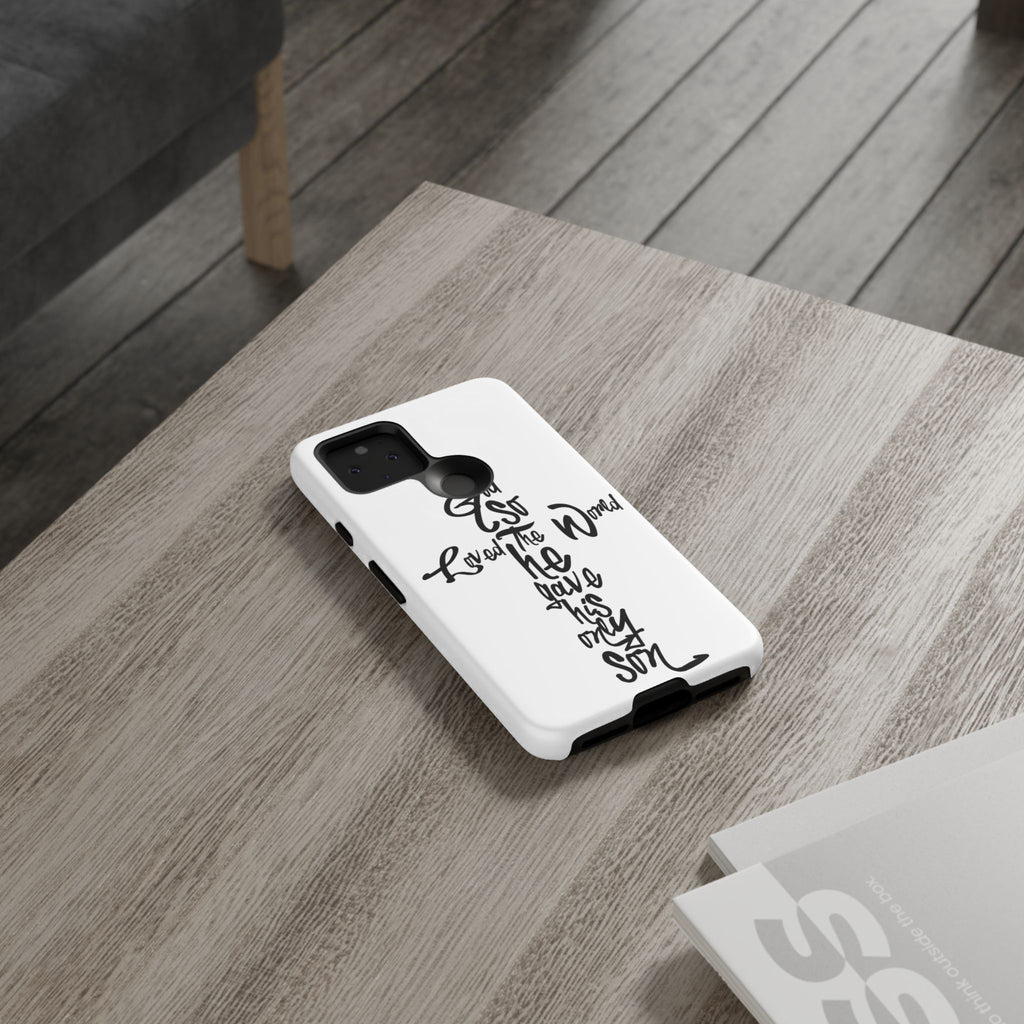 John 3:16 Bible Verse Christian Cross Phone Case — “God So Loved the World He Gave His Only Son”