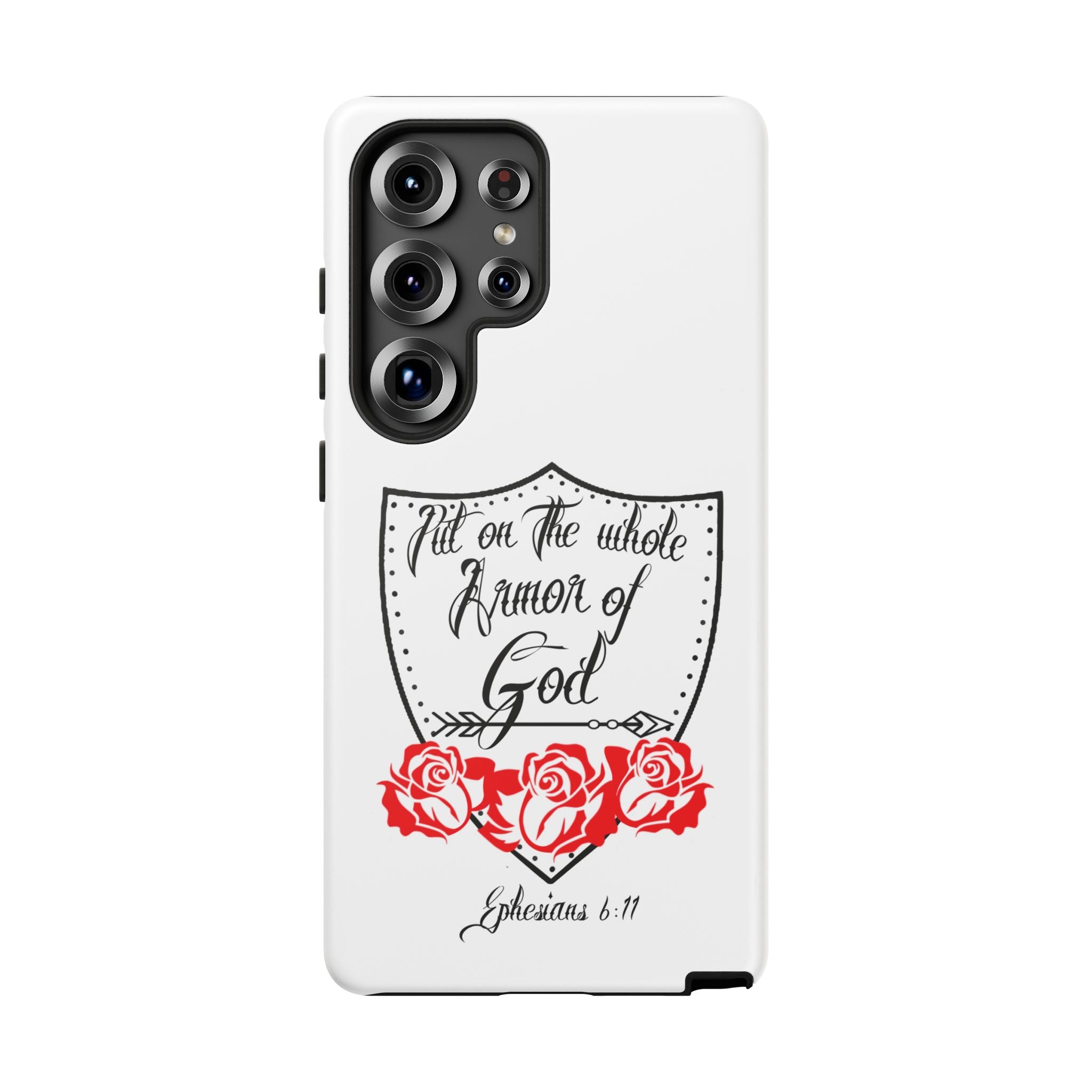 Armor of God Phone Case — Ephesians 6:11 Christian Floral Protective Cover