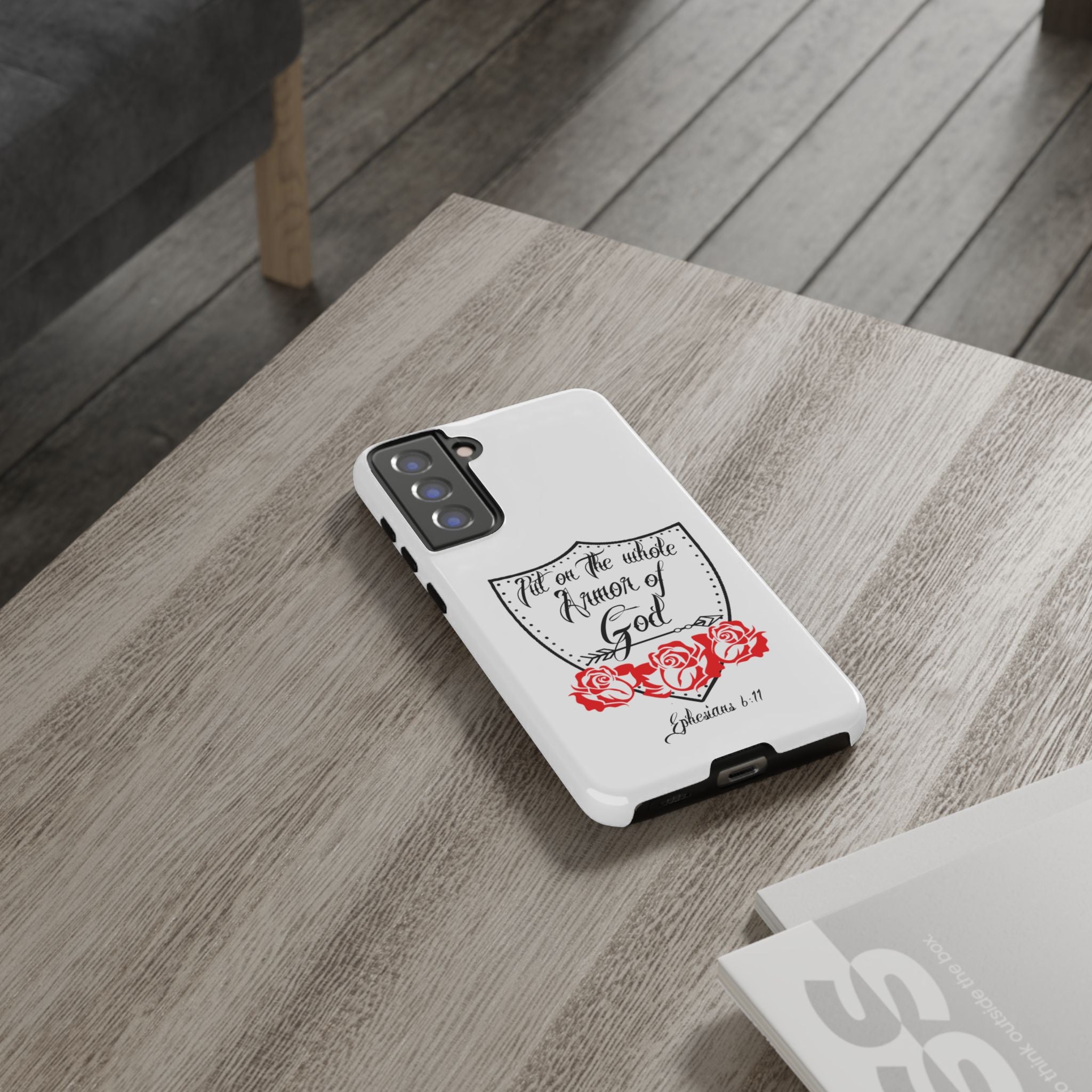 Armor of God Phone Case — Ephesians 6:11 Christian Floral Protective Cover