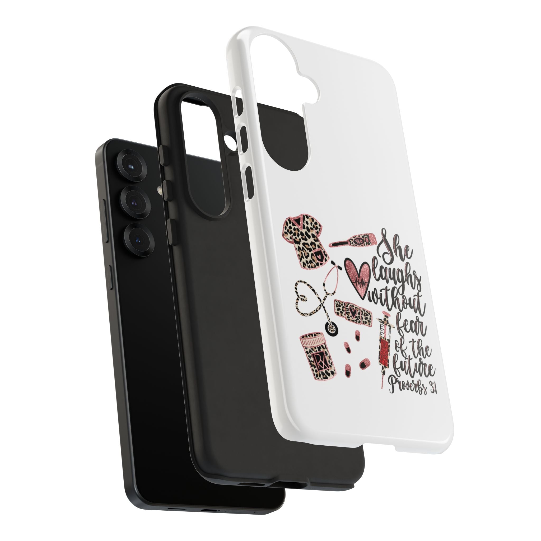 'She Laughs Without Fear' Proverbs 31 Scripture Nurse Tough Phone Case
