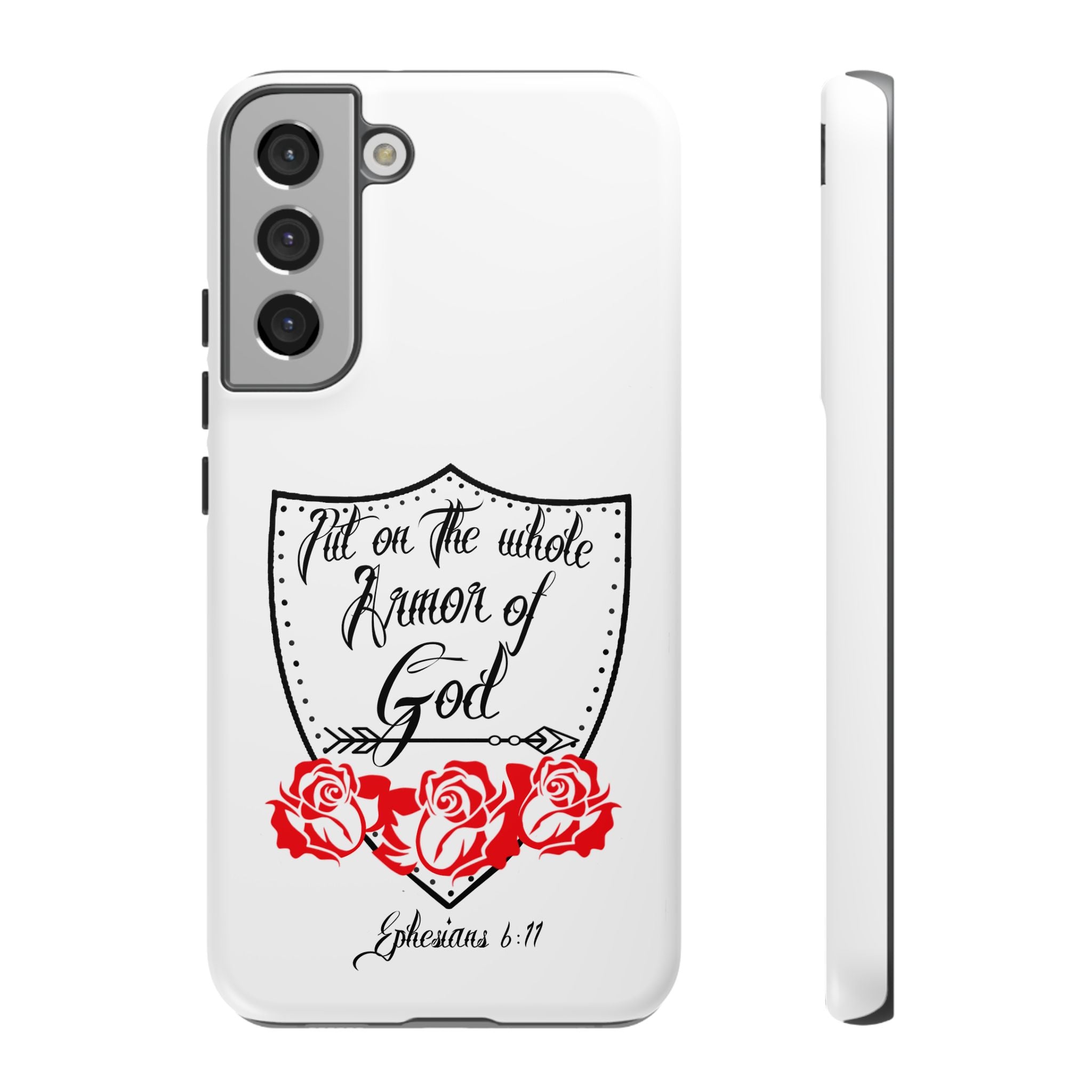 Armor of God Phone Case — Ephesians 6:11 Christian Floral Protective Cover