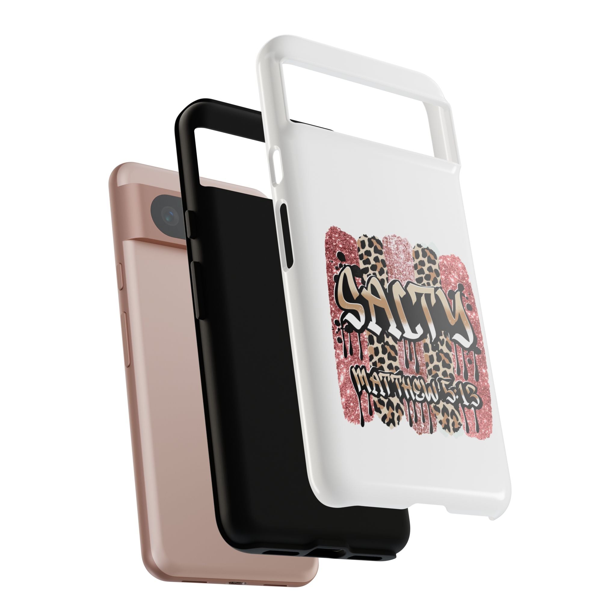 Salty Matthew 5:13 Scripture Leopard Pink Glitter Tough Case — Matthew 5:13 Scripture Phone Cover