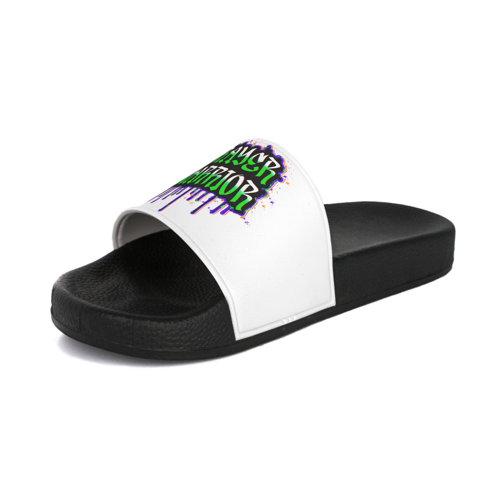 Slide Sandals — “Prayer Warrior” Graffiti Drip Design