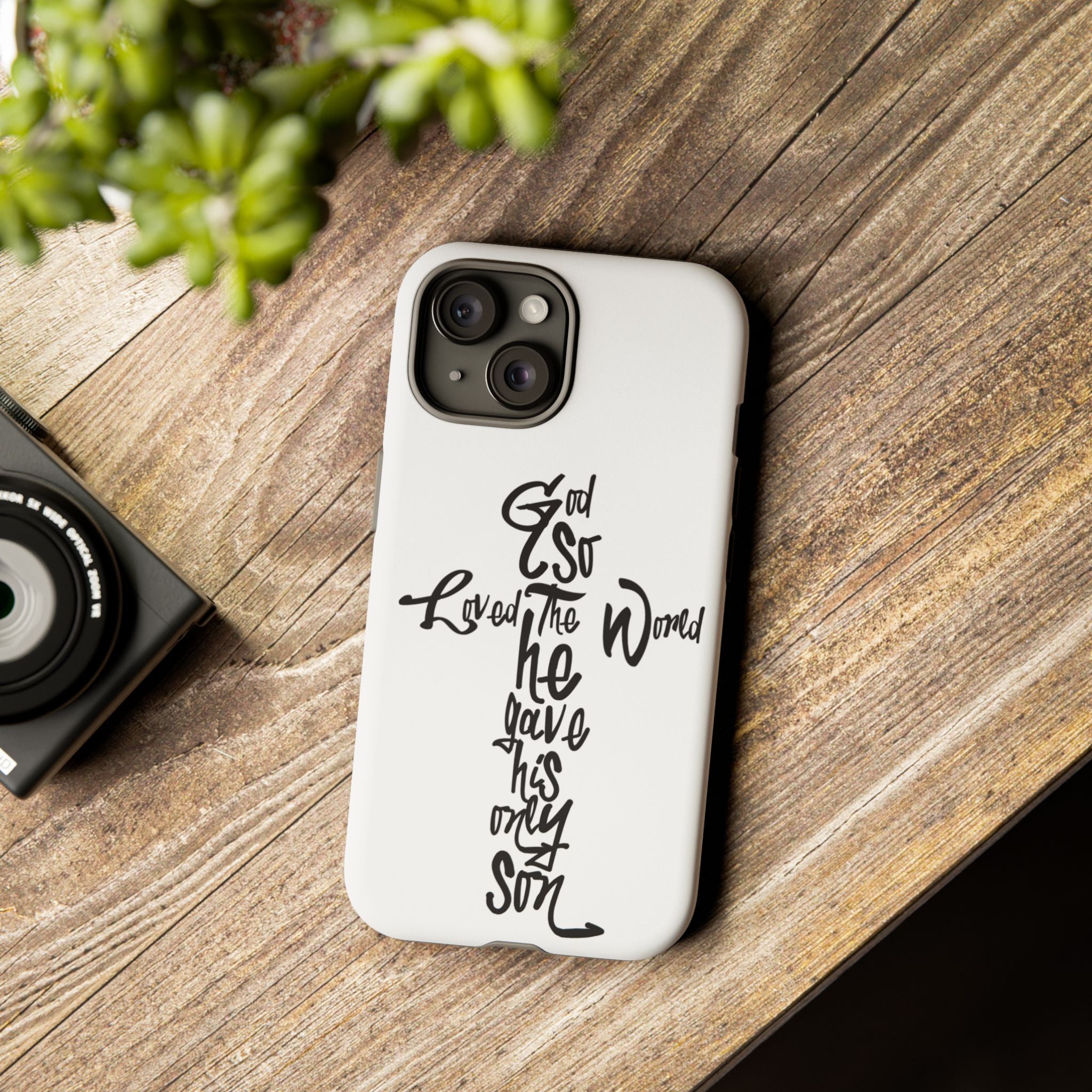 John 3:16 Bible Verse Christian Cross Phone Case — “God So Loved the World He Gave His Only Son”