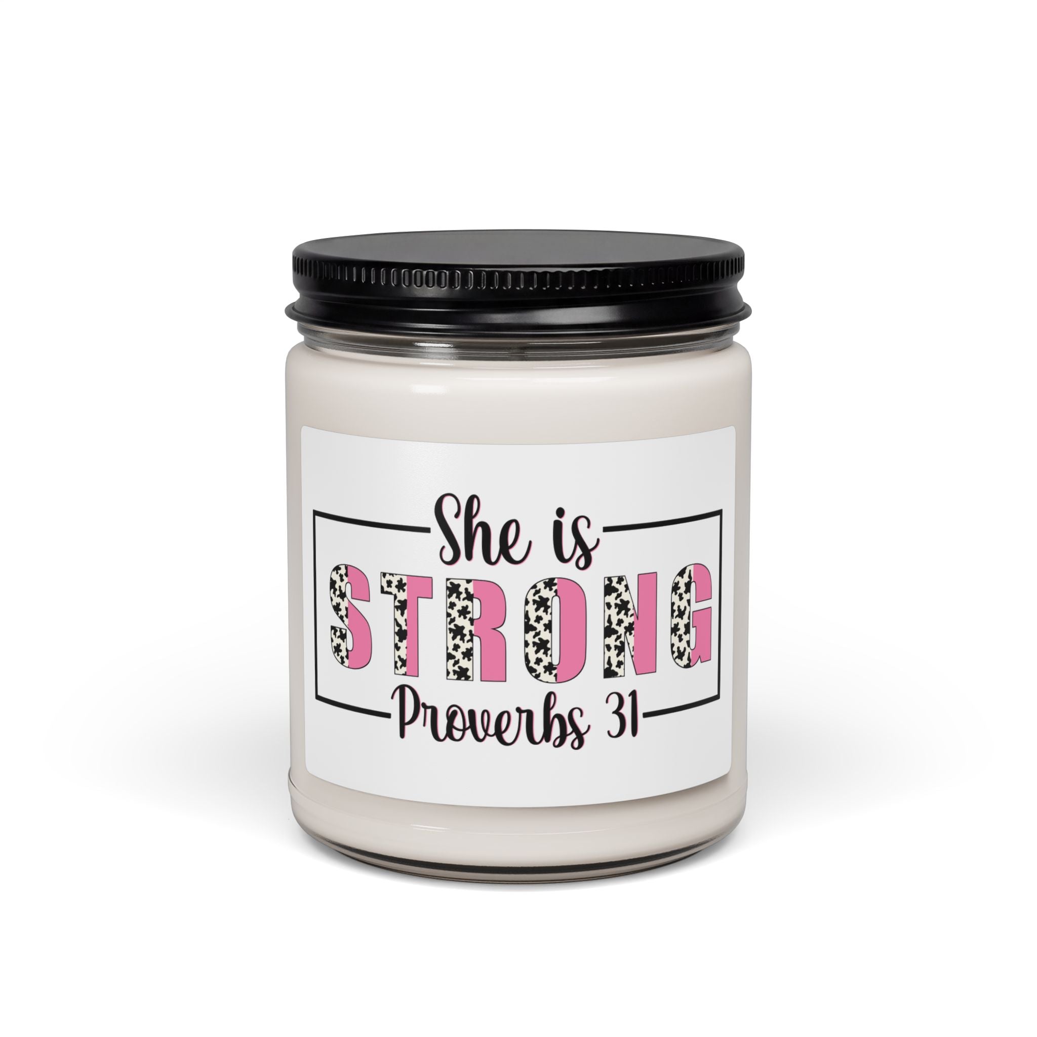 She Is Strong Proverbs 31 Scented Soy Candle — 9oz Inspirational Christian Gift