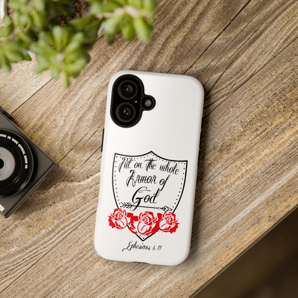 Armor of God Phone Case — Ephesians 6:11 Christian Floral Protective Cover