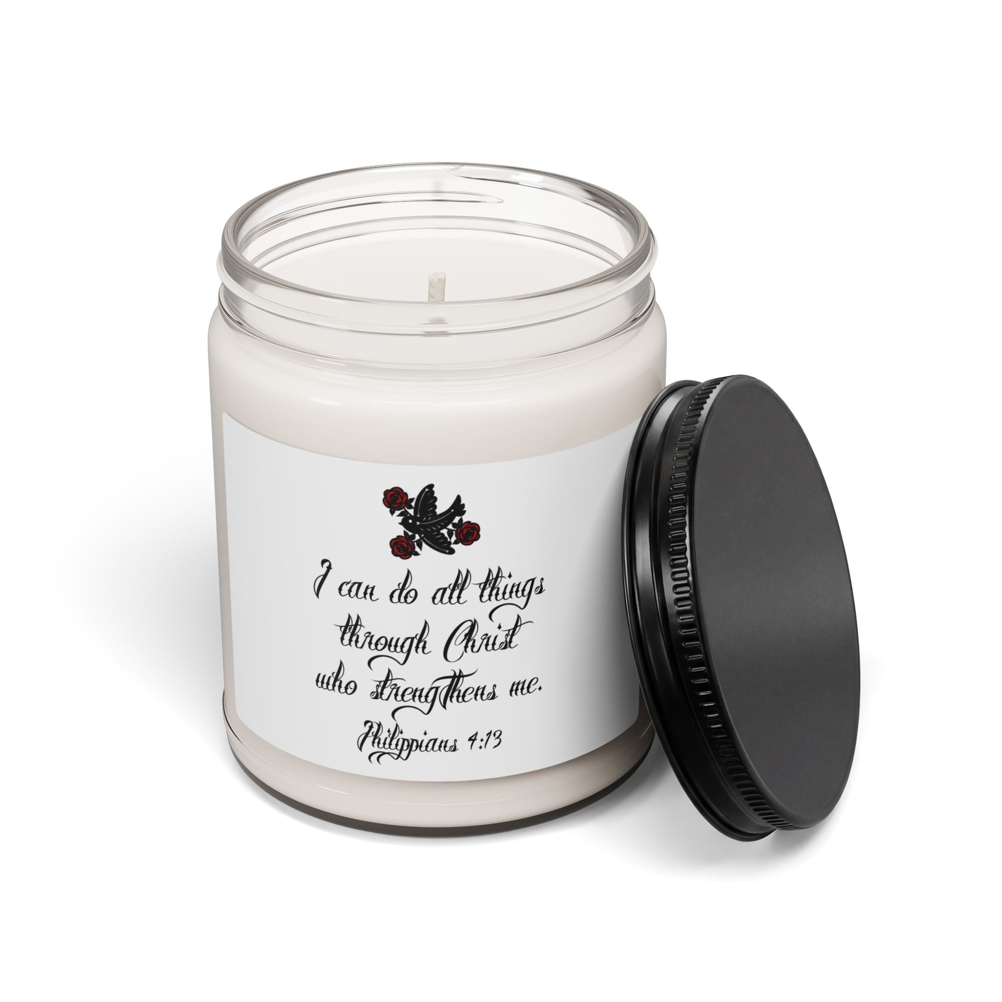 Philippians 4:13 Soy Candle — Inspirational Christian Scented Candle, 9oz