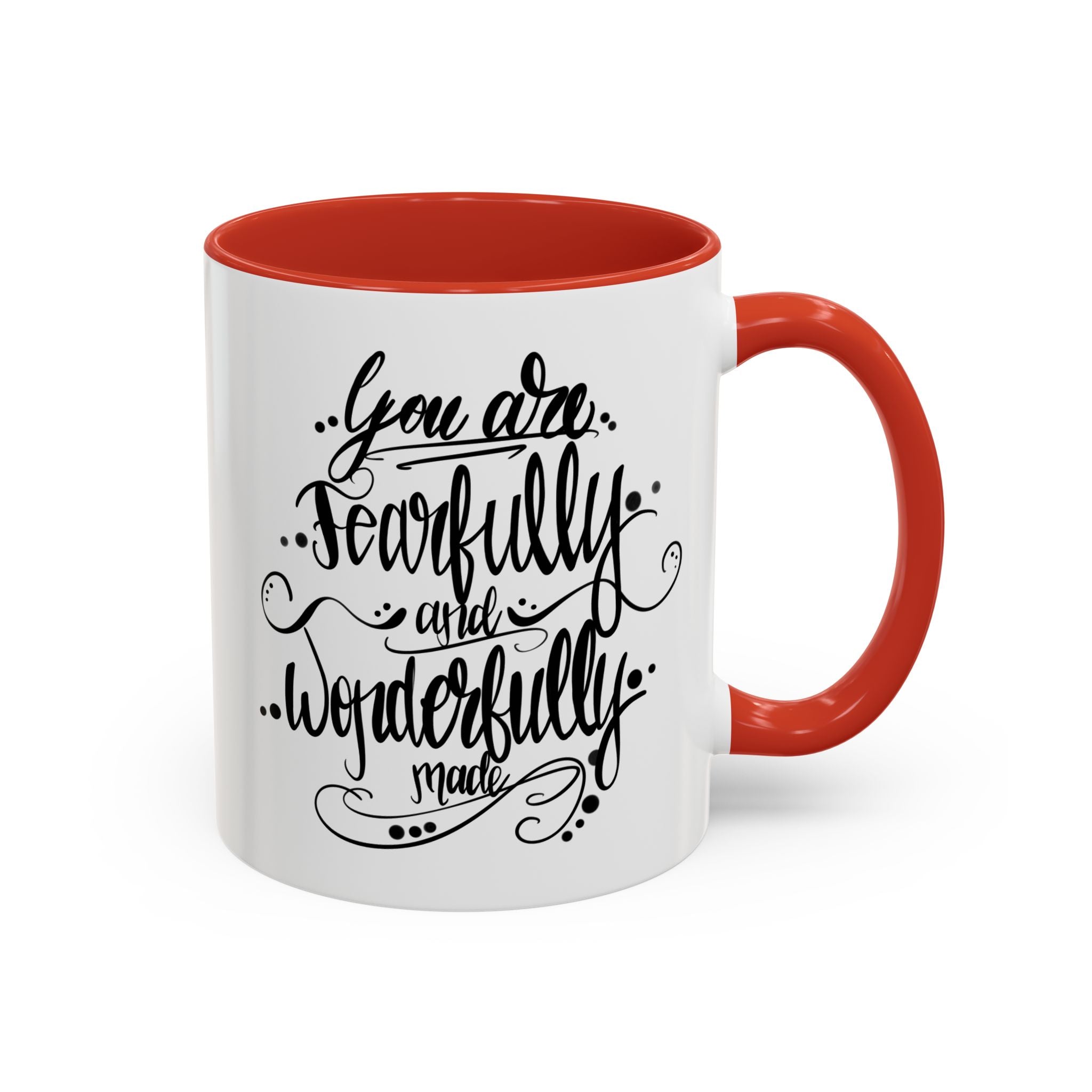 Inspirational Coffee Mug — "You Are Fearfully and Wonderfully Made" Accent Mug