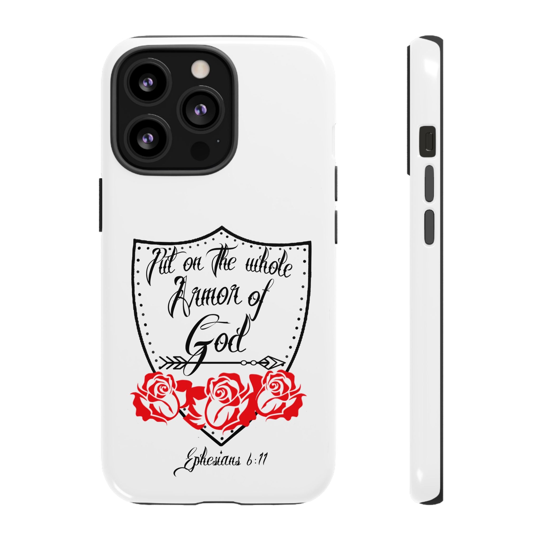 Armor of God Phone Case — Ephesians 6:11 Christian Floral Protective Cover