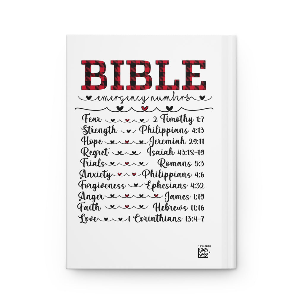 Bible Emergency Numbers Hardcover Journal — Scripture Reference Notebook