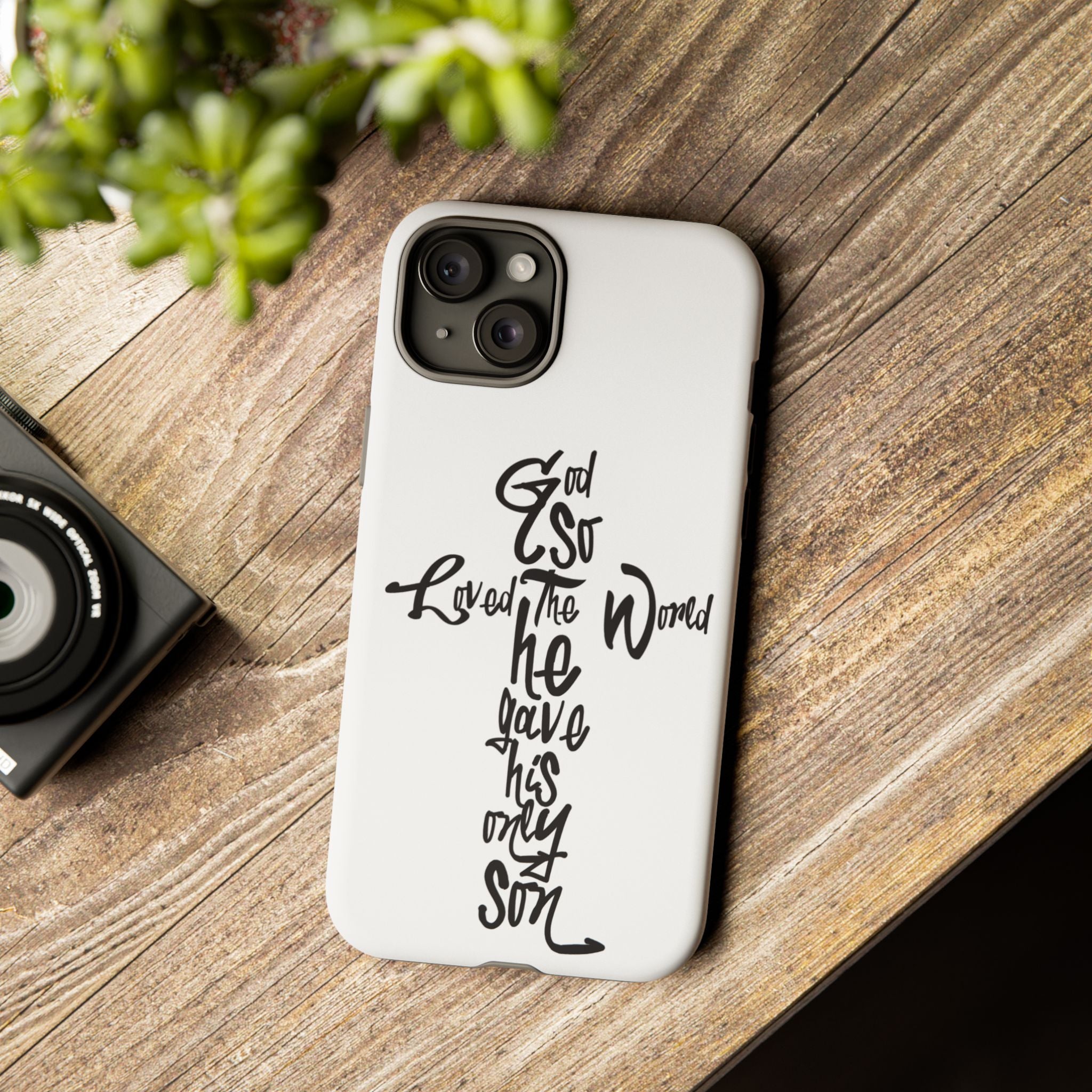 John 3:16 Bible Verse Christian Cross Phone Case — “God So Loved the World He Gave His Only Son”