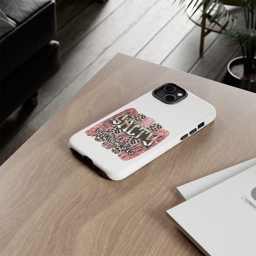 Salty Matthew 5:13 Scripture Leopard Pink Glitter Tough Case — Matthew 5:13 Scripture Phone Cover