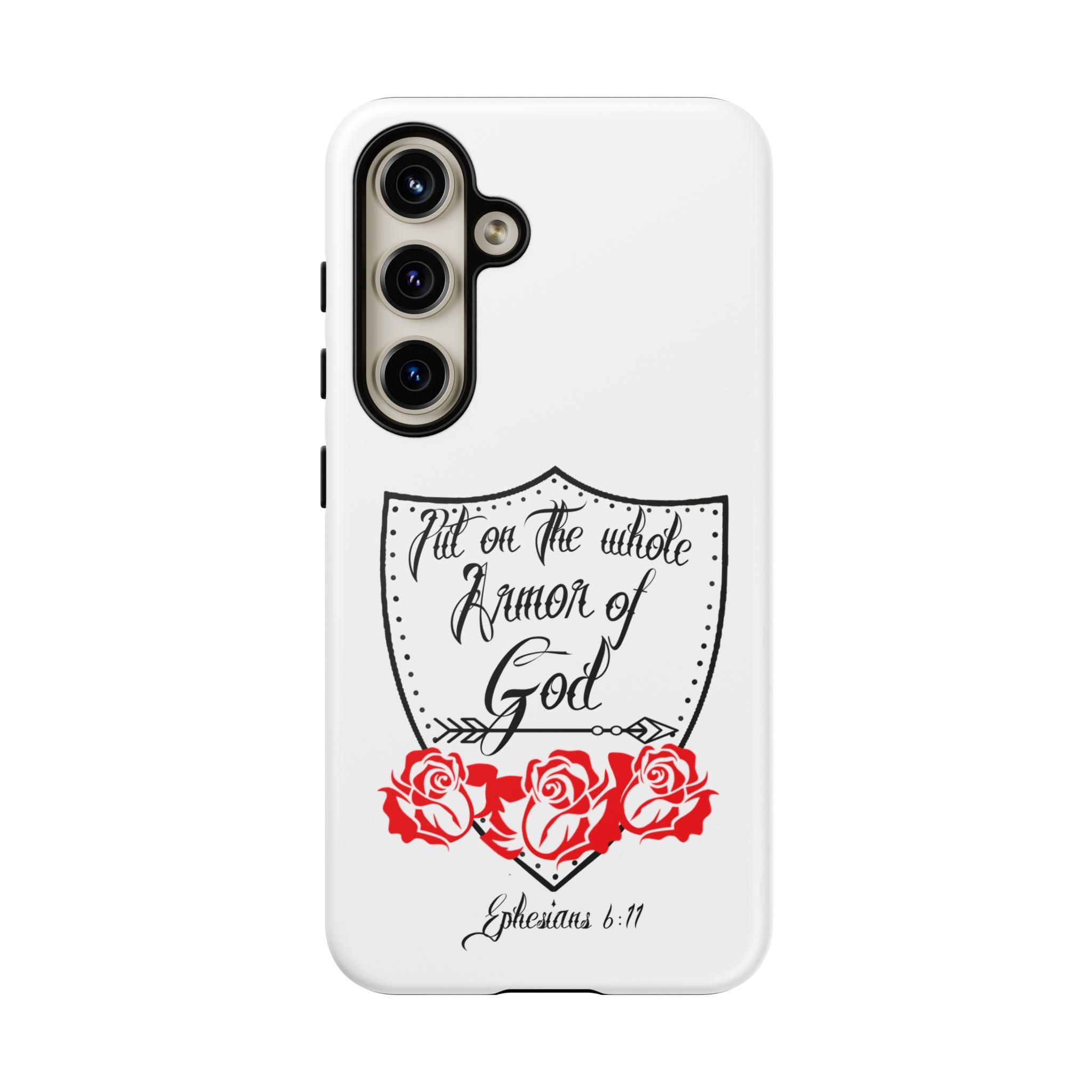 Armor of God Phone Case — Ephesians 6:11 Christian Floral Protective Cover