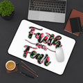 Faith Over Fear Floral Desk Mat — Inspirational Christian Desk Pad