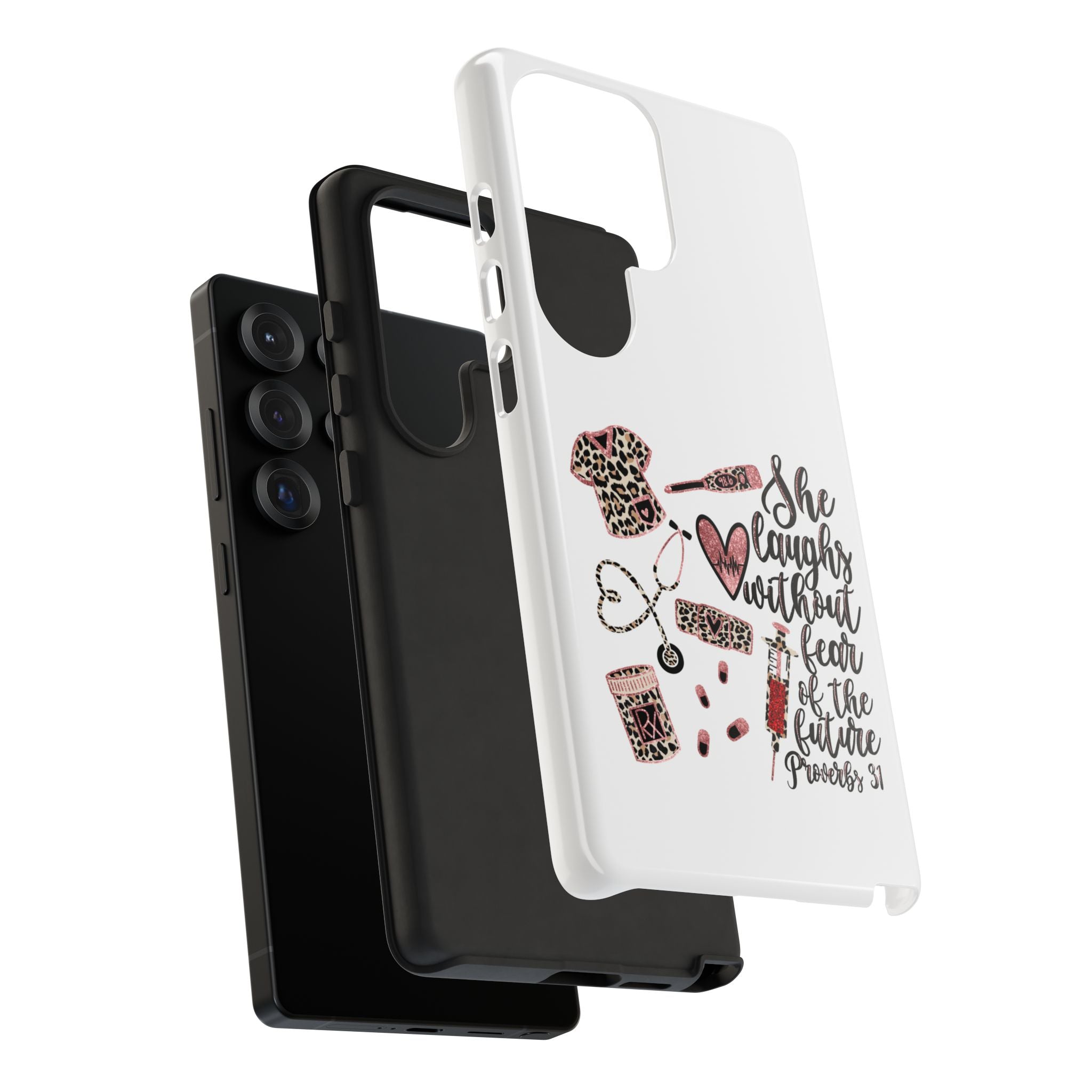 'She Laughs Without Fear' Proverbs 31 Scripture Nurse Tough Phone Case