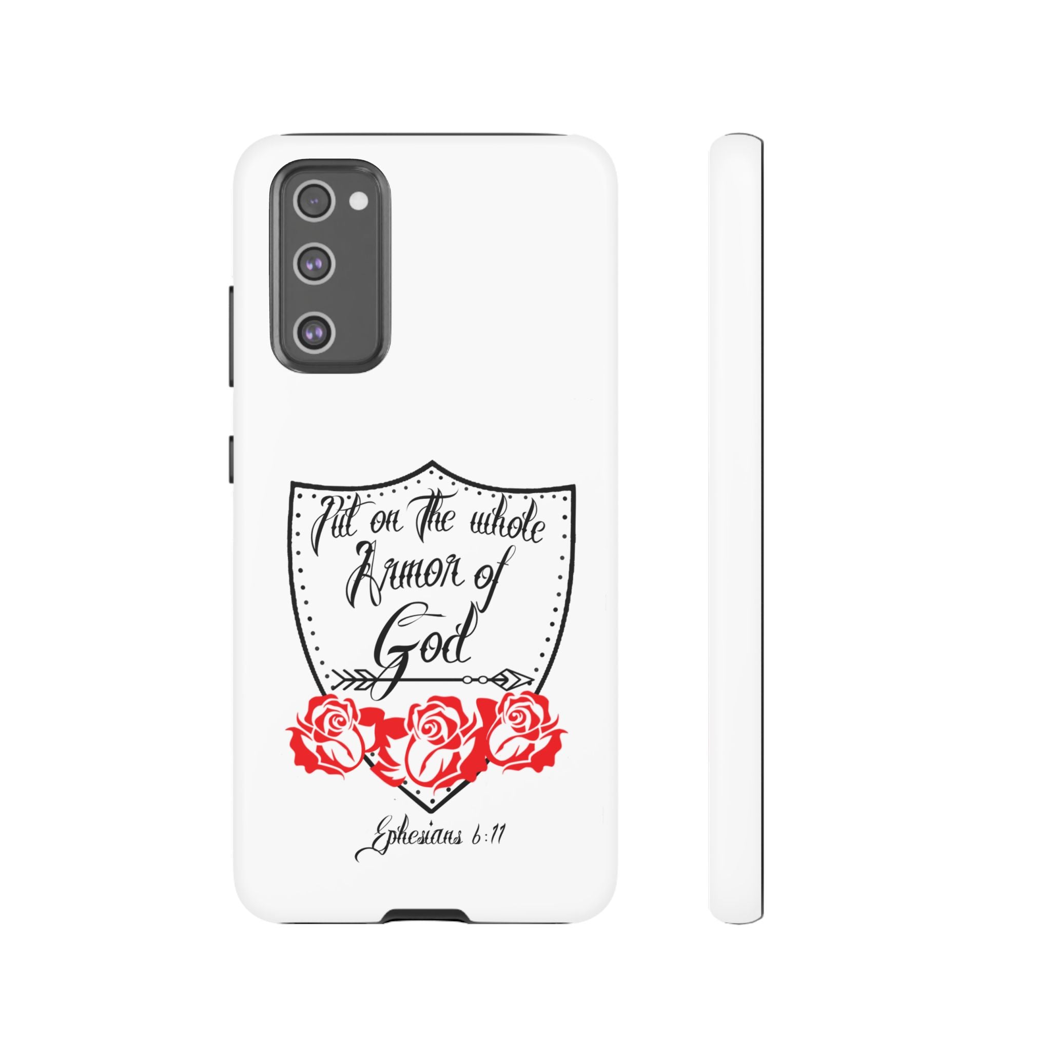 Armor of God Phone Case — Ephesians 6:11 Christian Floral Protective Cover