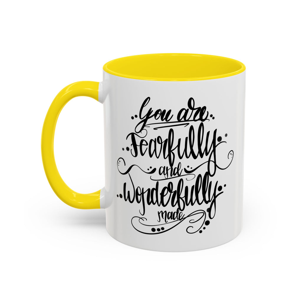 Inspirational Coffee Mug — "You Are Fearfully and Wonderfully Made" Accent Mug