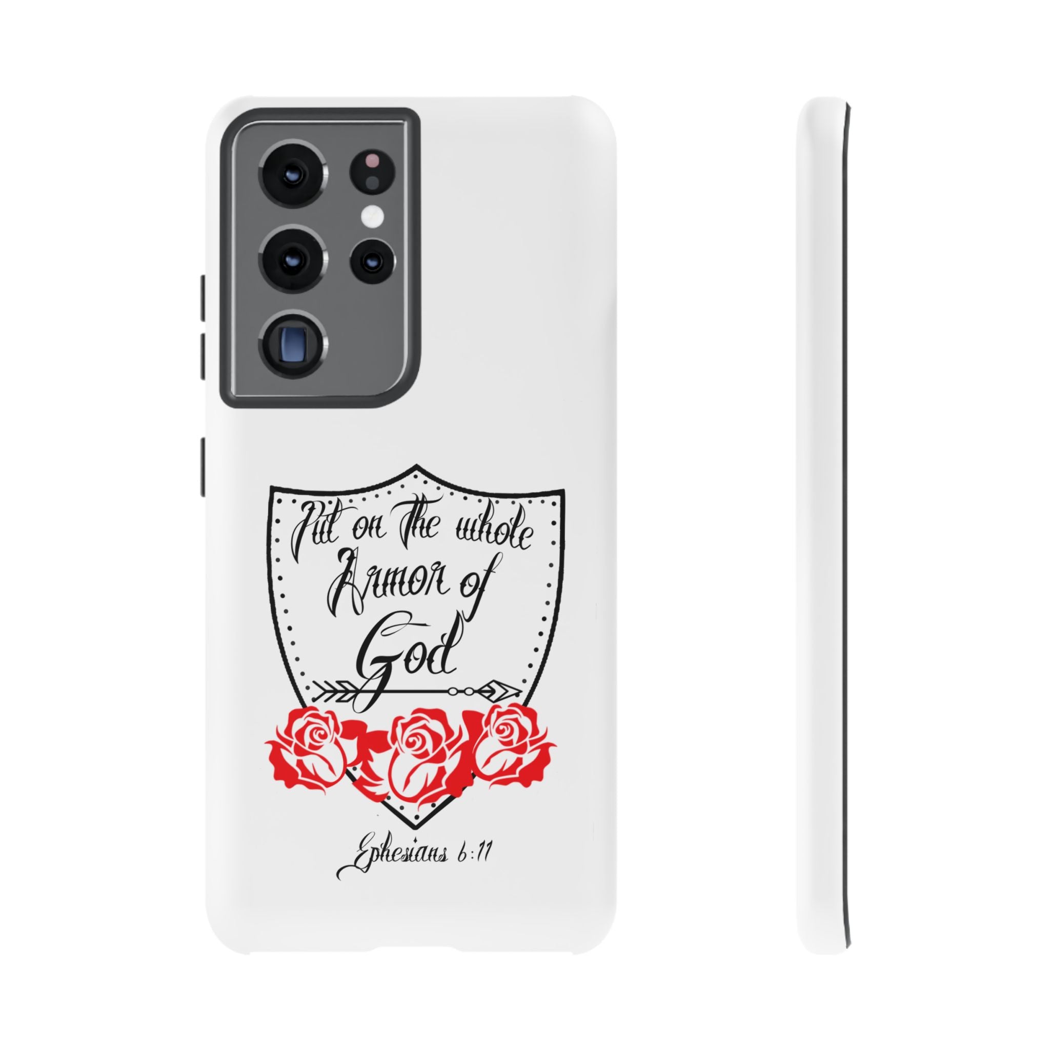 Armor of God Phone Case — Ephesians 6:11 Christian Floral Protective Cover