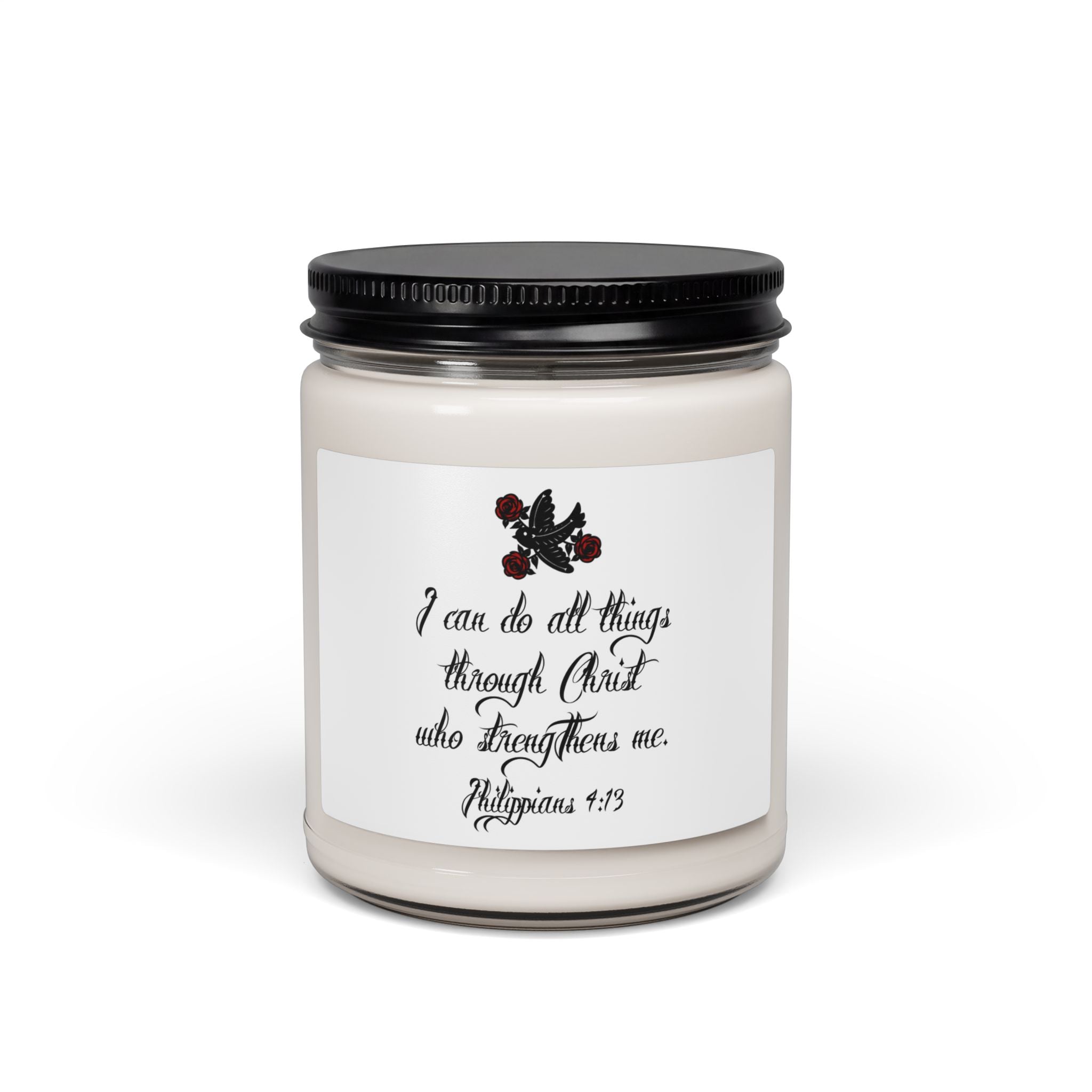 Philippians 4:13 Soy Candle — Inspirational Christian Scented Candle, 9oz