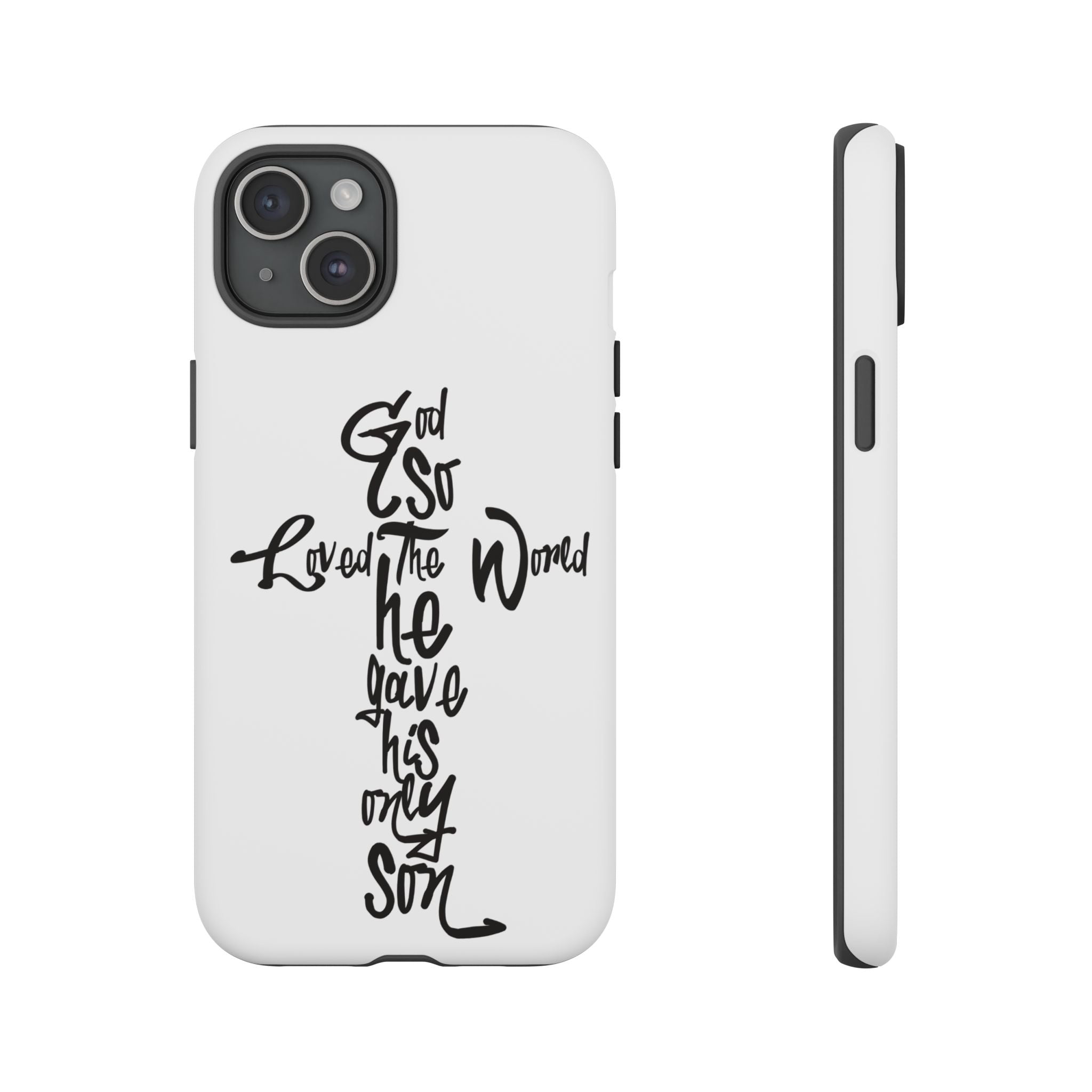 John 3:16 Bible Verse Christian Cross Phone Case — “God So Loved the World He Gave His Only Son”