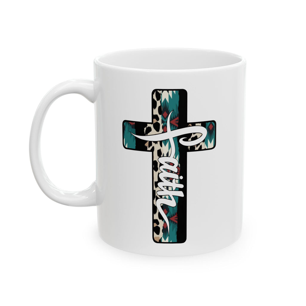 Southwestern Christian Cross Faith Coffee Mug (11oz, 15oz)