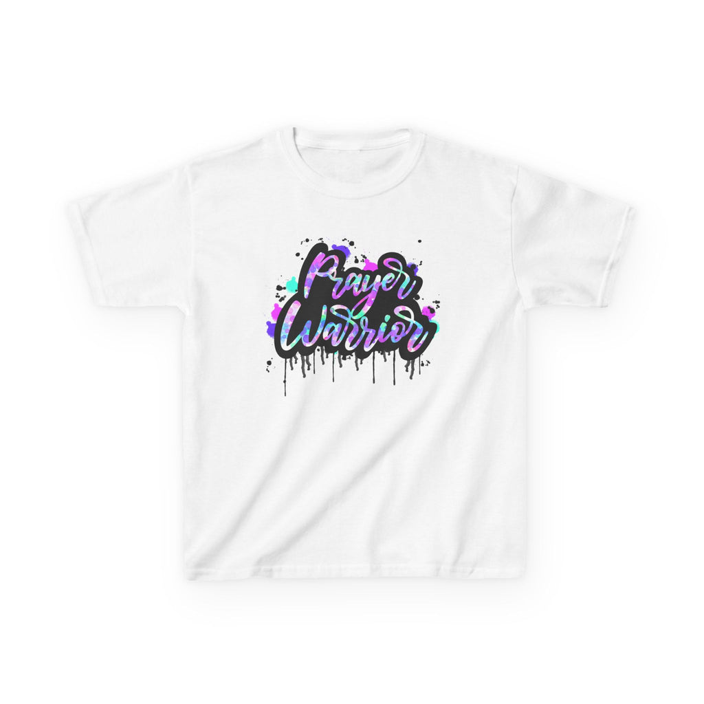 Kids Tee — "Prayer Warrior" Colorful Graffiti Christian Shirt