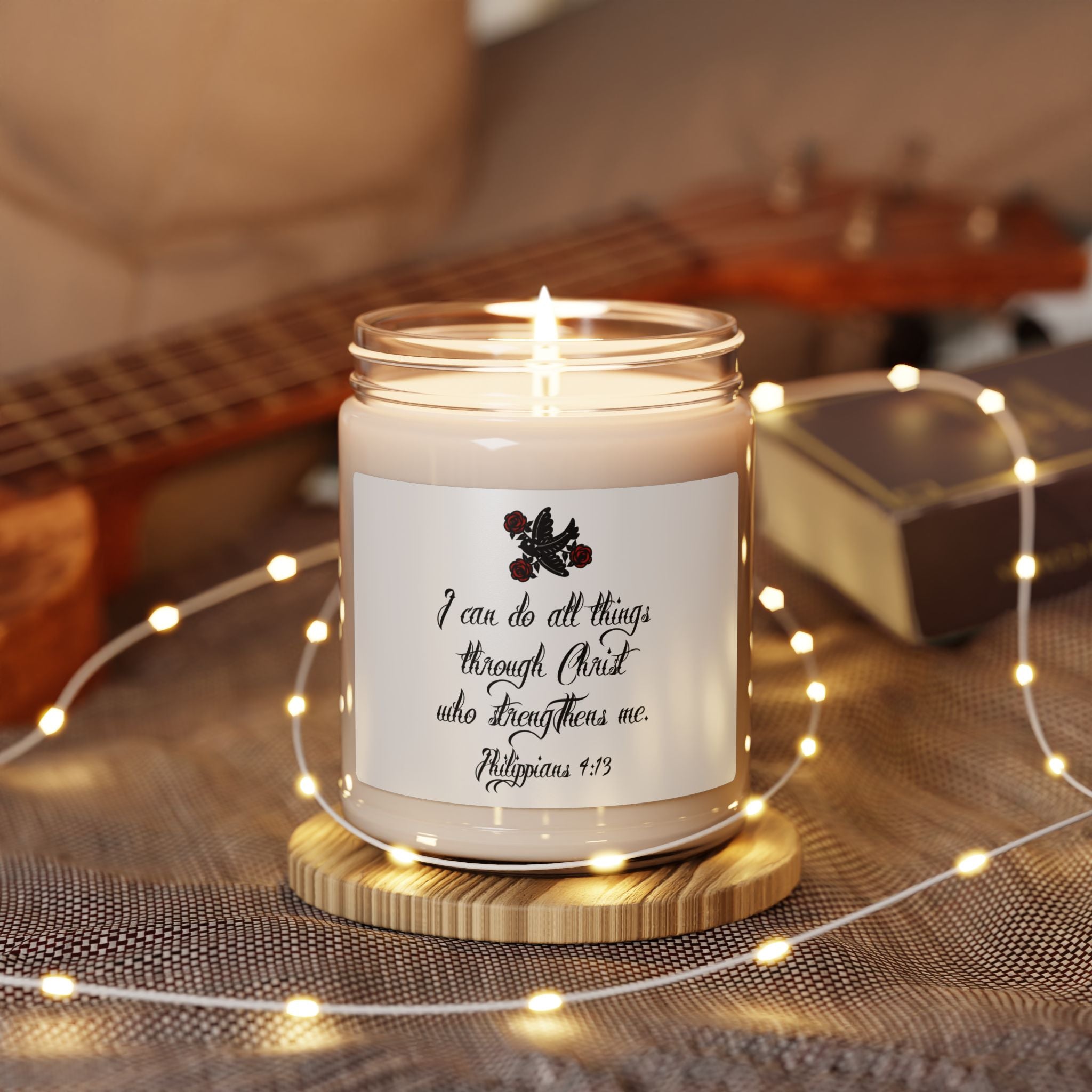 Philippians 4:13 Soy Candle — Inspirational Christian Scented Candle, 9oz
