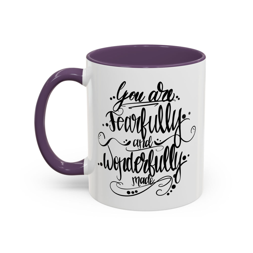 Inspirational Coffee Mug — "You Are Fearfully and Wonderfully Made" Accent Mug