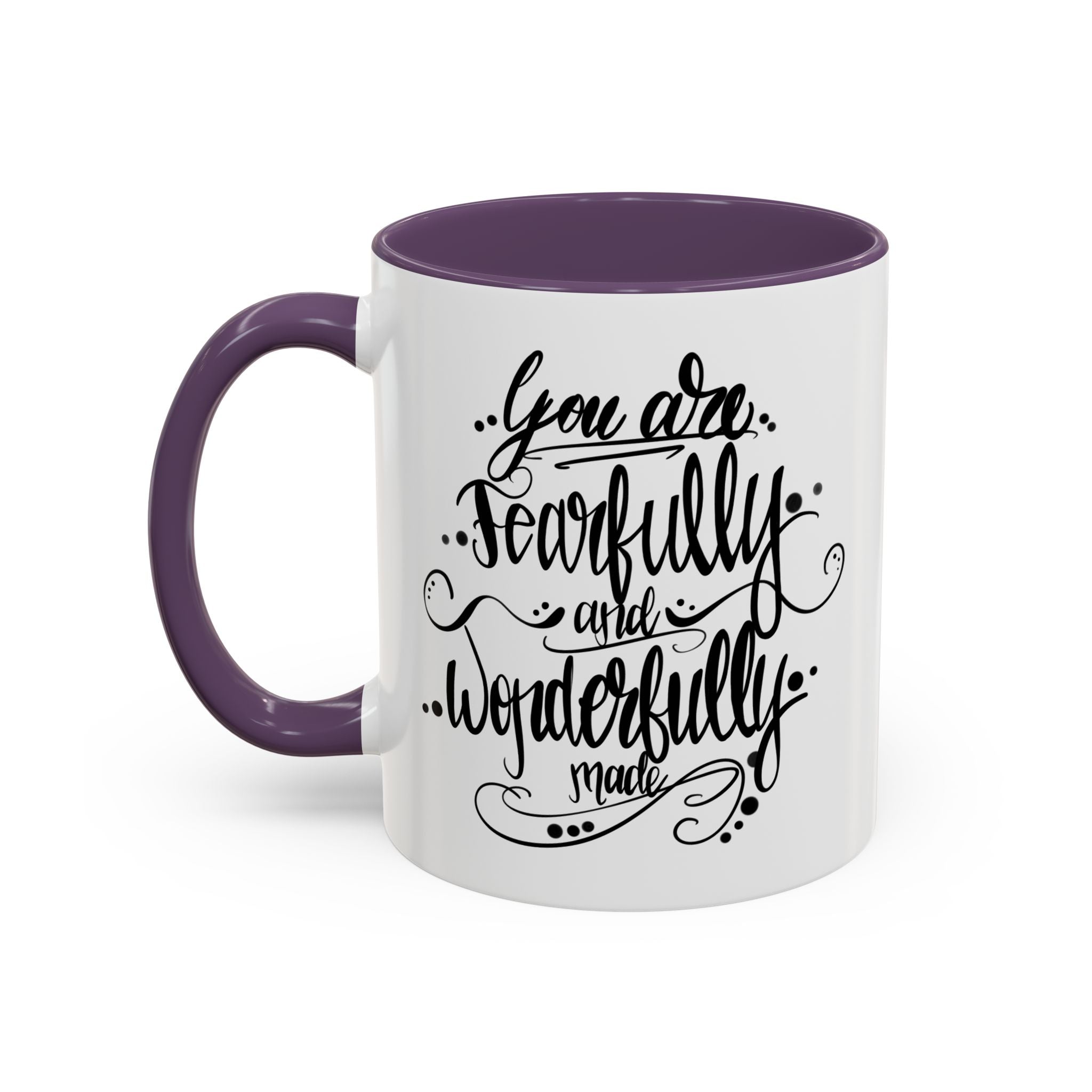 Inspirational Coffee Mug — "You Are Fearfully and Wonderfully Made" Accent Mug