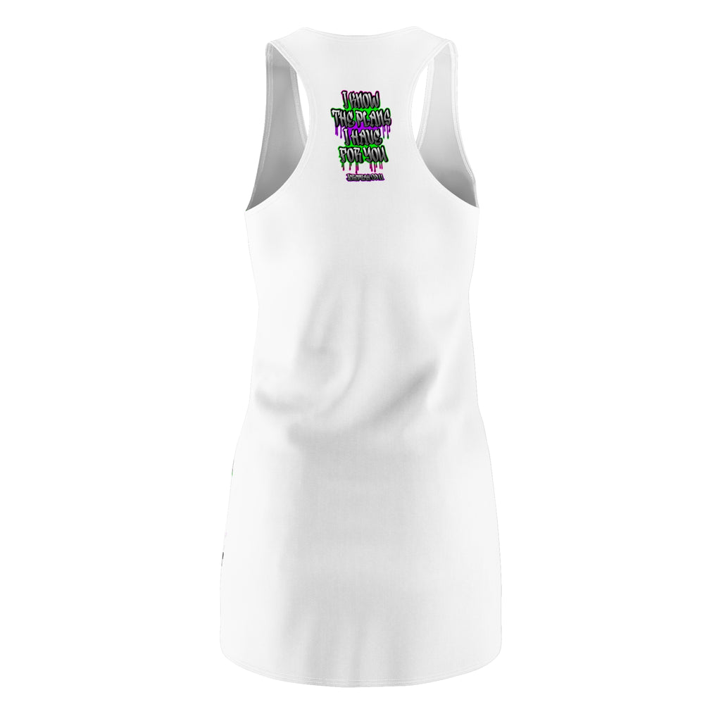 Racerback Dress — "I Know The Plans I Have For You" Graffiti Scripture Sundress