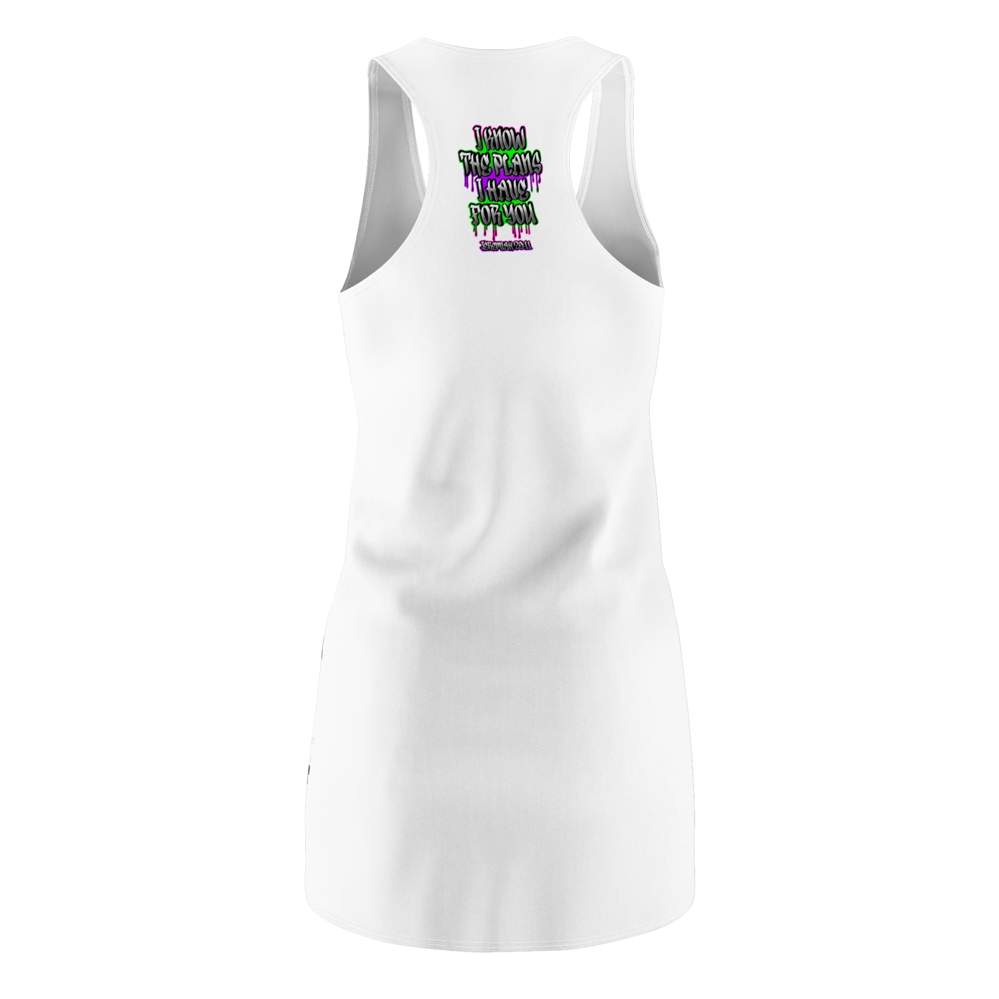 Racerback Dress — "I Know The Plans I Have For You" Graffiti Scripture Sundress