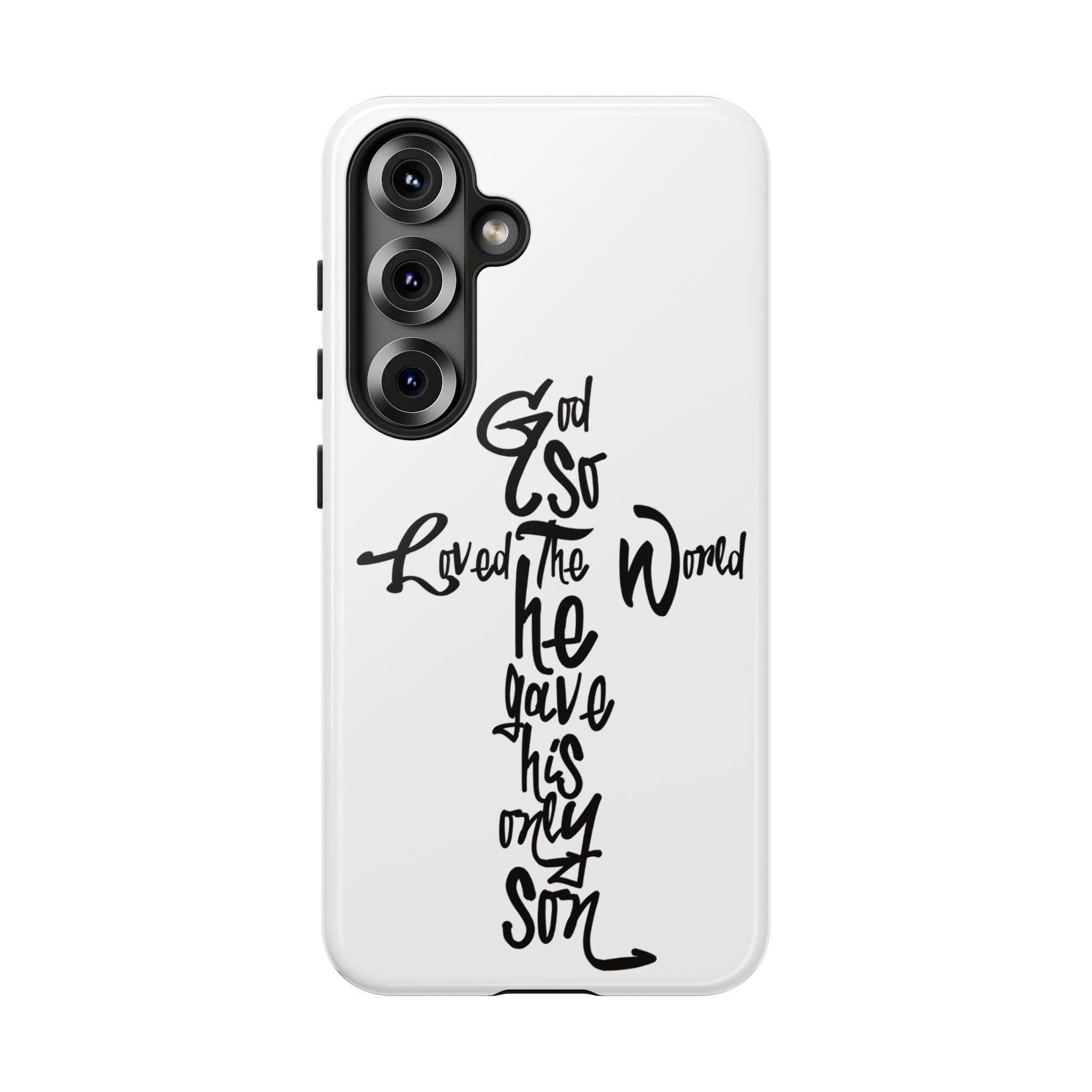 John 3:16 Bible Verse Christian Cross Phone Case — “God So Loved the World He Gave His Only Son”