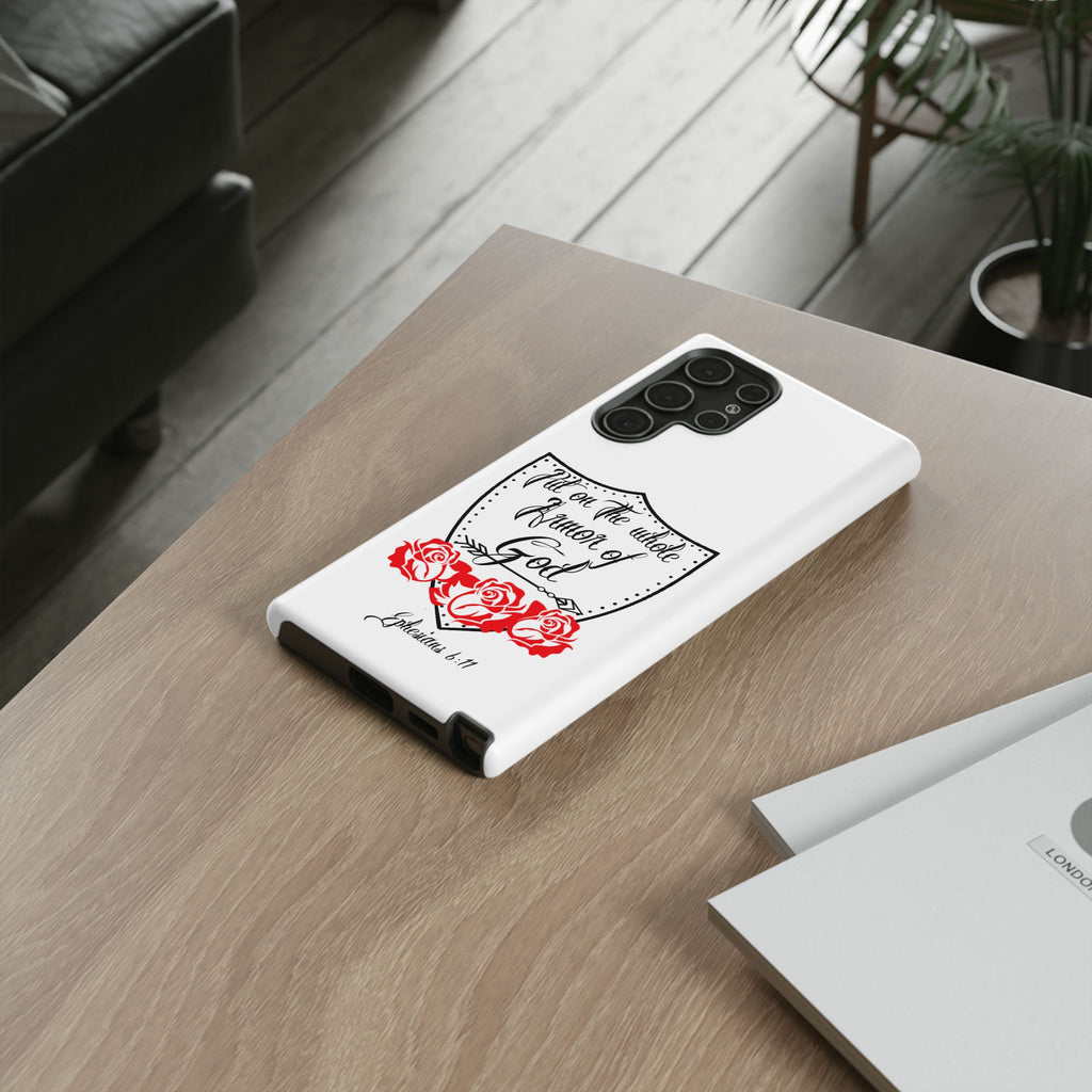 Armor of God Phone Case — Ephesians 6:11 Christian Floral Protective Cover