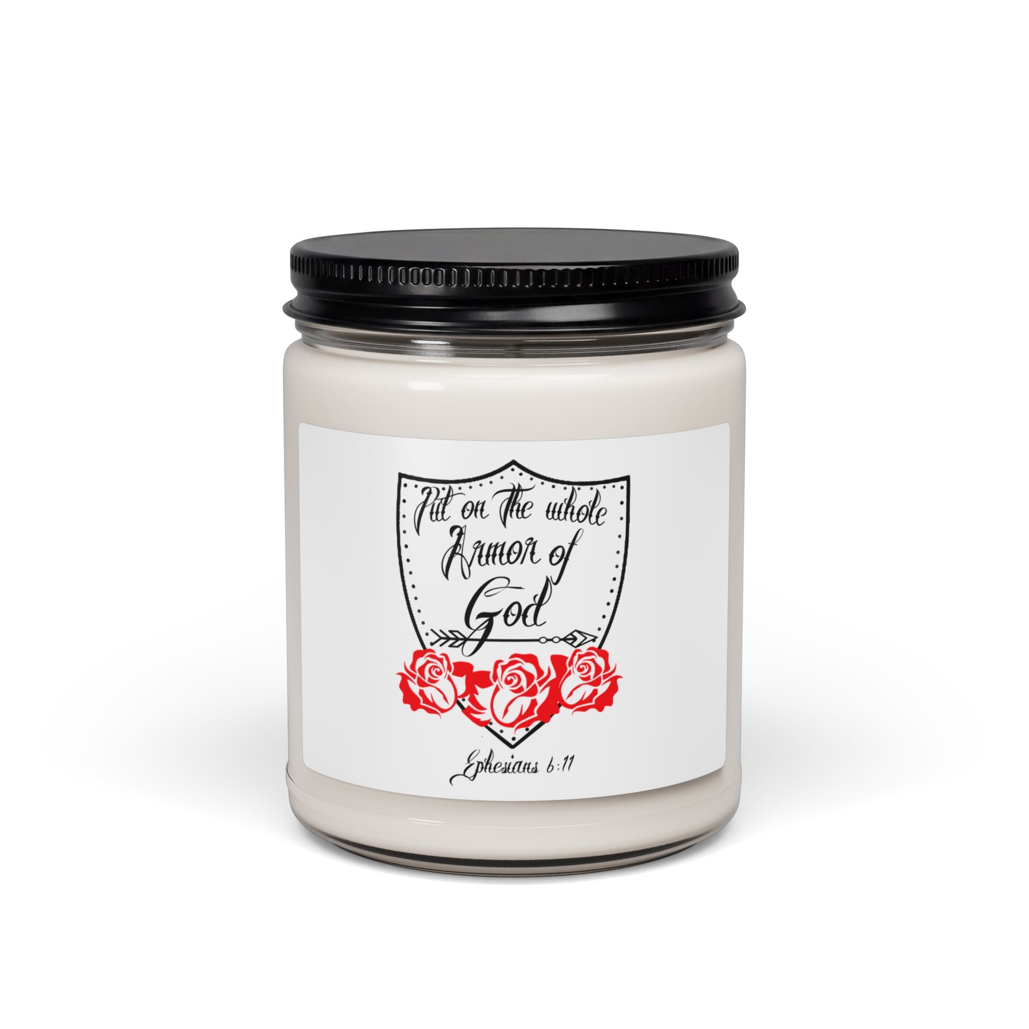 “Put On The Whole Armor of God” 9oz Scented Soy Candle — Inspirational Christian Gift