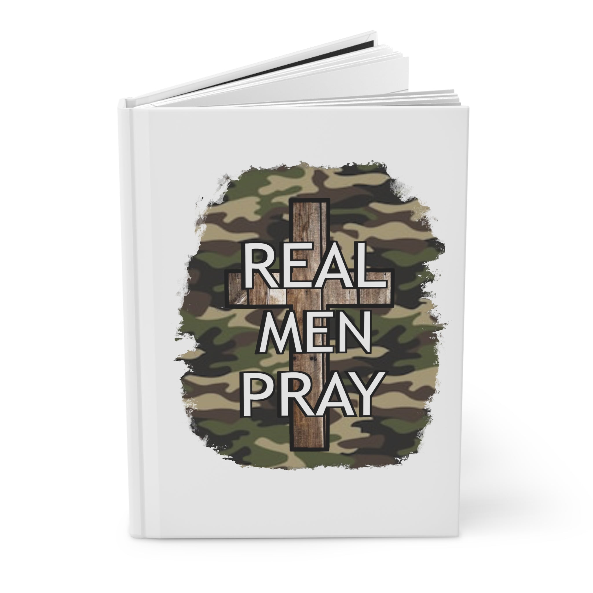 Real Men Pray Hardcover Journal – Camo Cross Prayer Notebook for Men