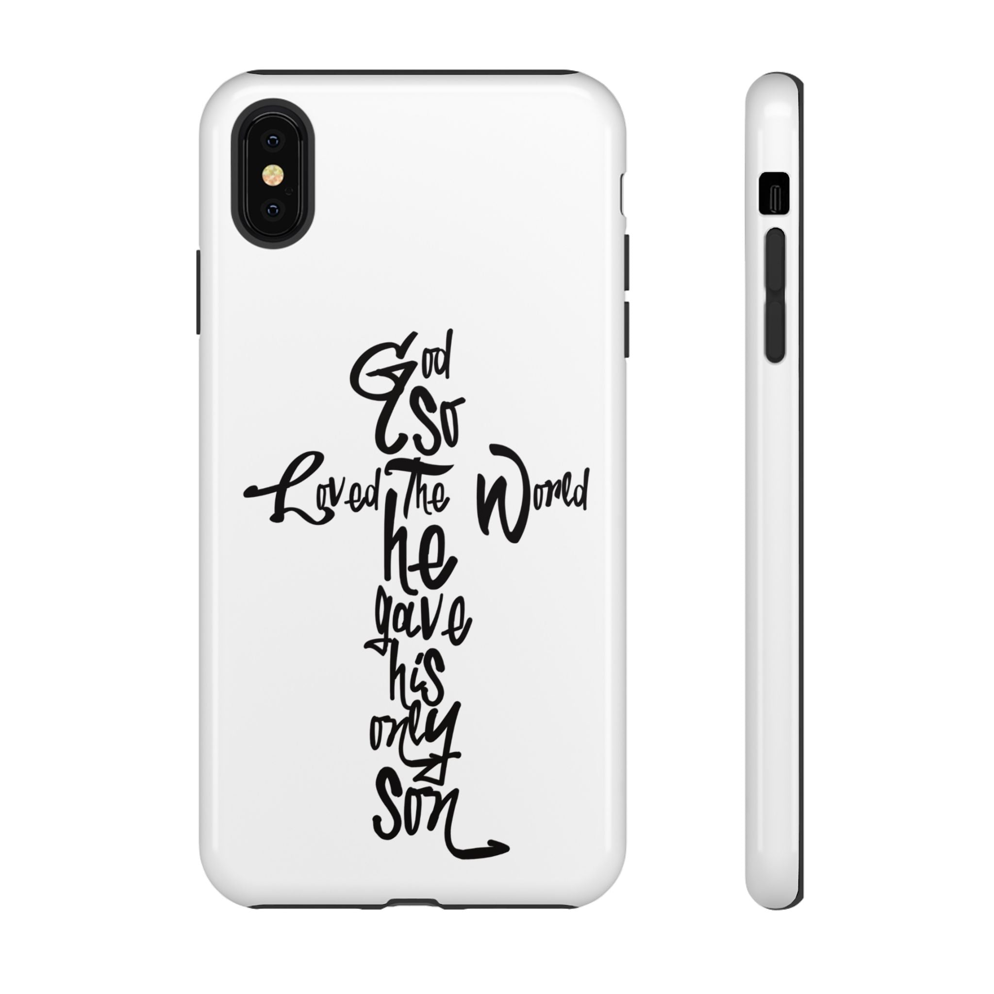John 3:16 Bible Verse Christian Cross Phone Case — “God So Loved the World He Gave His Only Son”